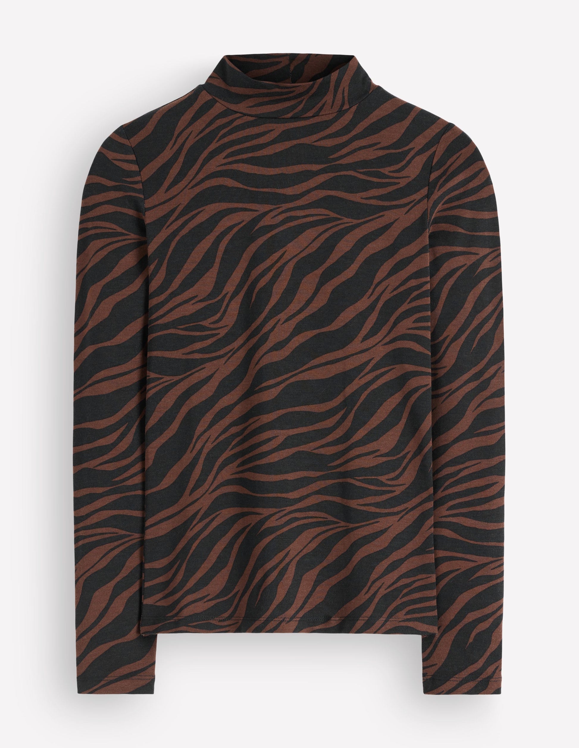 Hochgeschlossen, langärmlig-Blumenerde, Zebra Swirl-Motiv-5