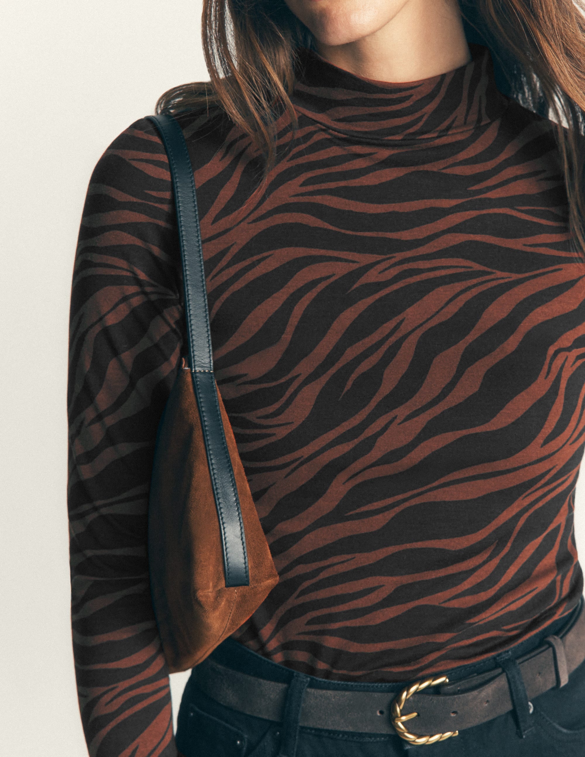 Hochgeschlossen, langärmlig-Blumenerde, Zebra Swirl-Motiv - Image 2