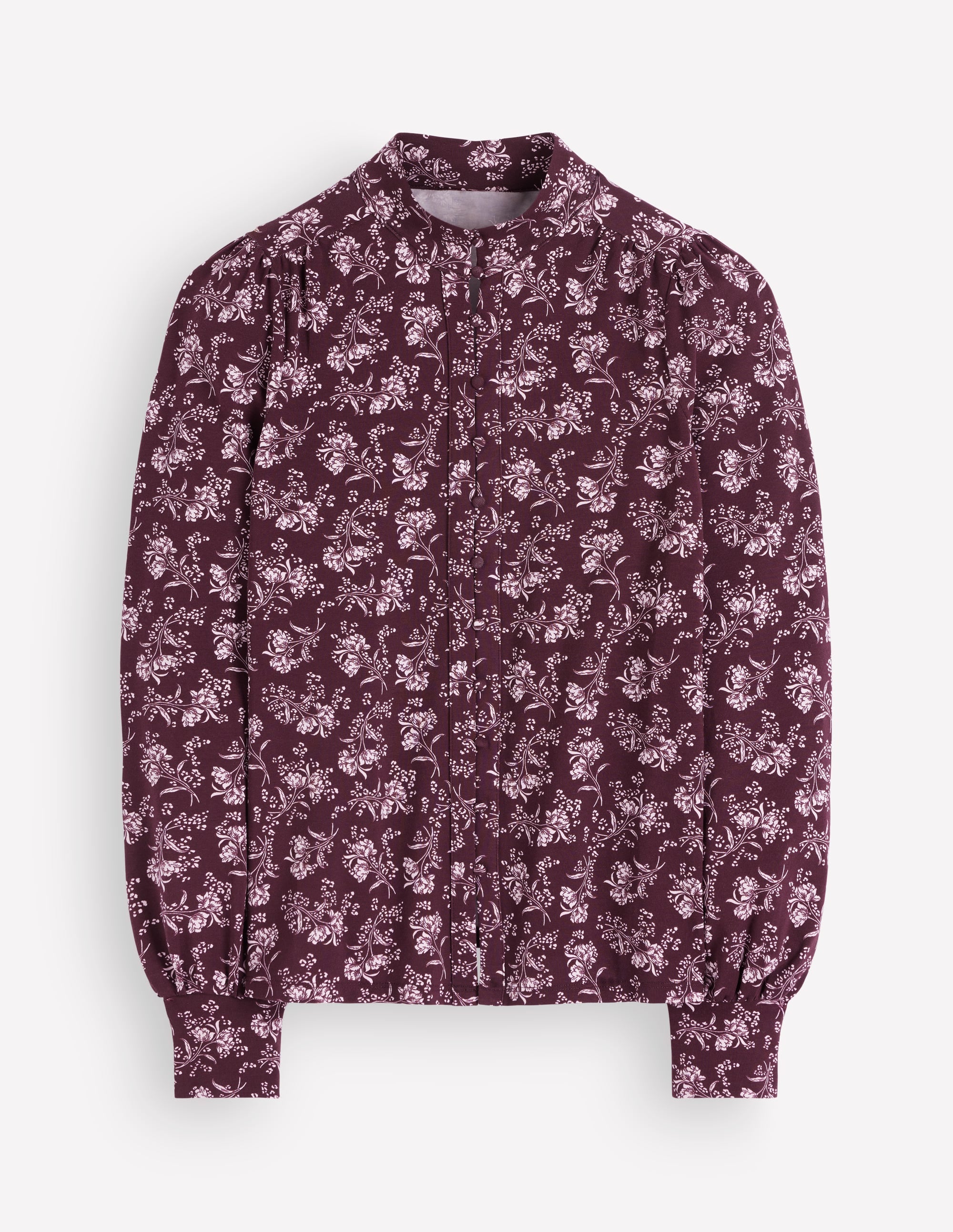 Deep Cuff Half Placket Blouse-Fudge, Enchanted Sprigs - Image 7