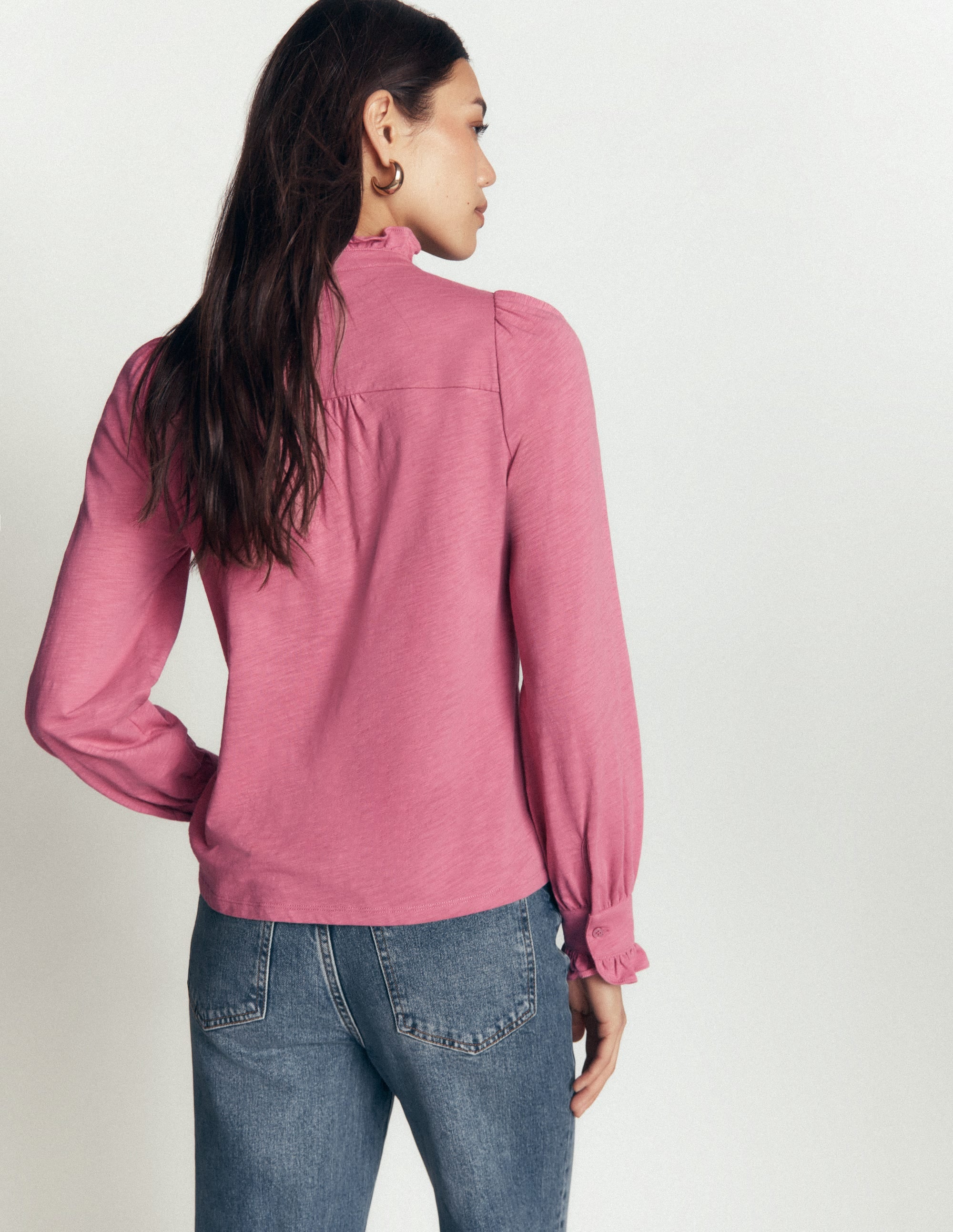 Blouse à grands volants-Bruyère rose - Image 3
