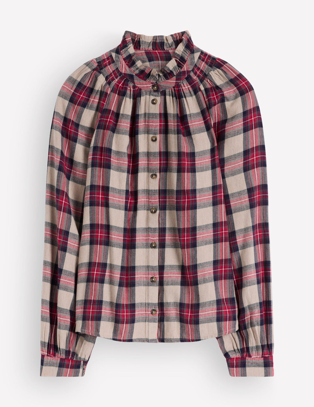 Erica Frill  Check Top-Oatmeal, Navy and Red Check-7
