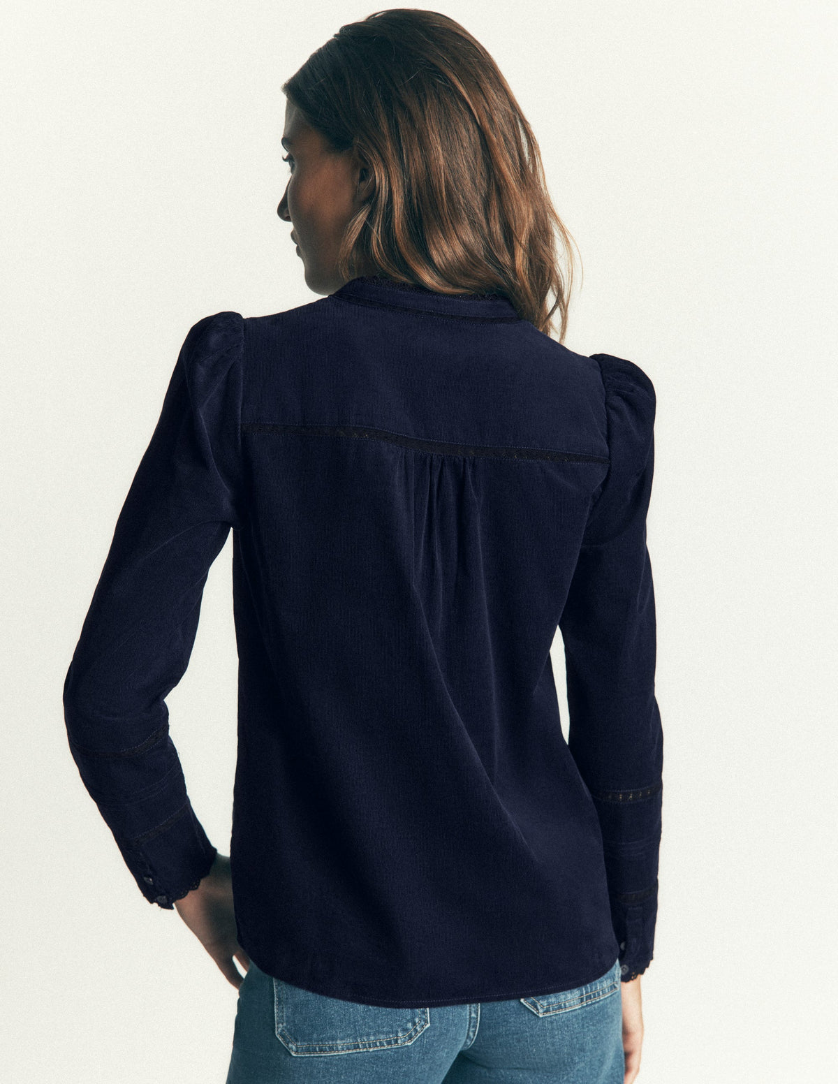 Carmen Cordoberteil mit Spitzenbesatz-Marineblau-3