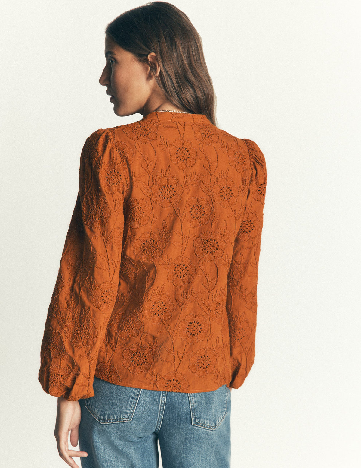 Top en coton et broderie anglaise-Amande sucrée - Image 3