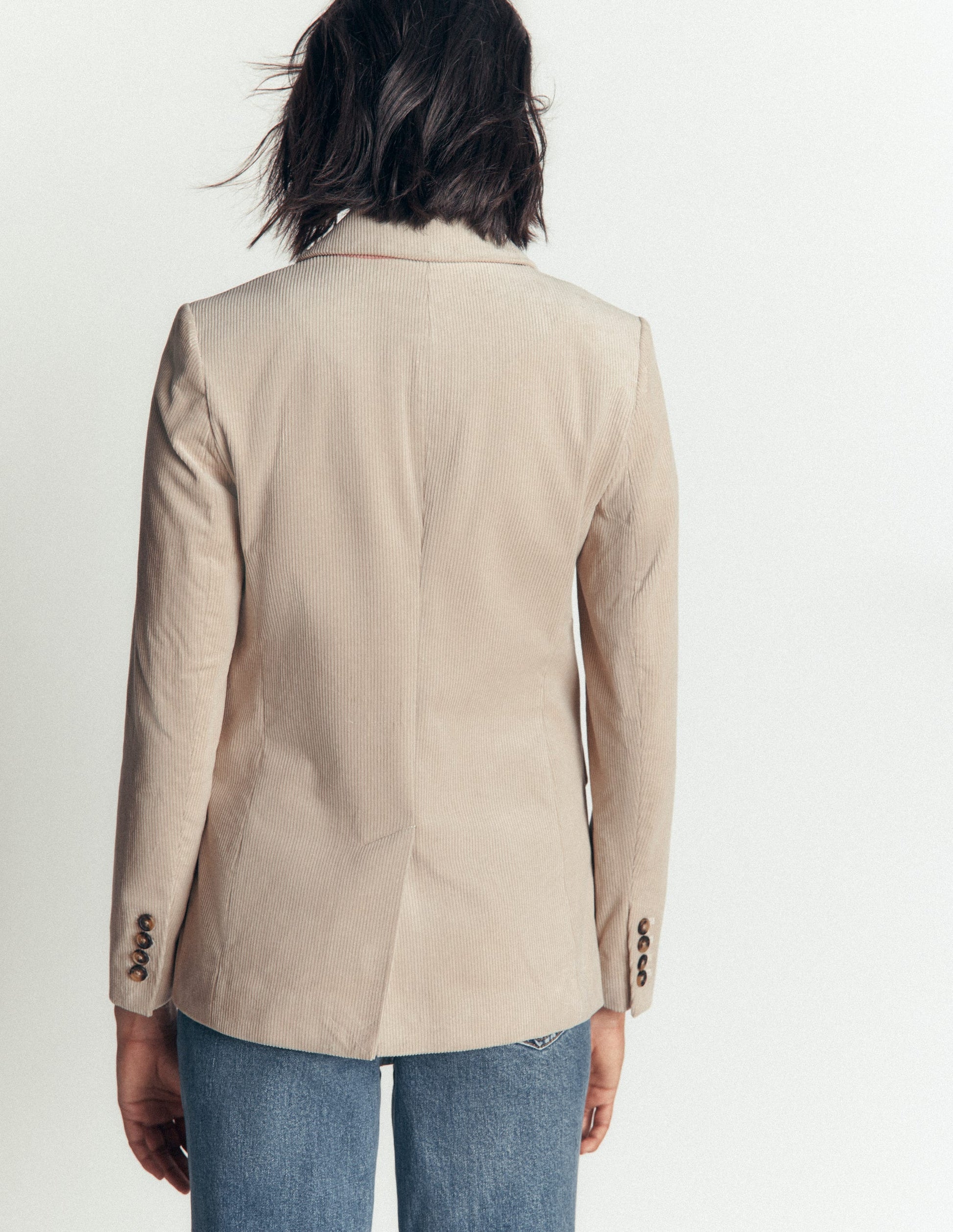 Blazer Stamford en velours côtelé-Crème-5