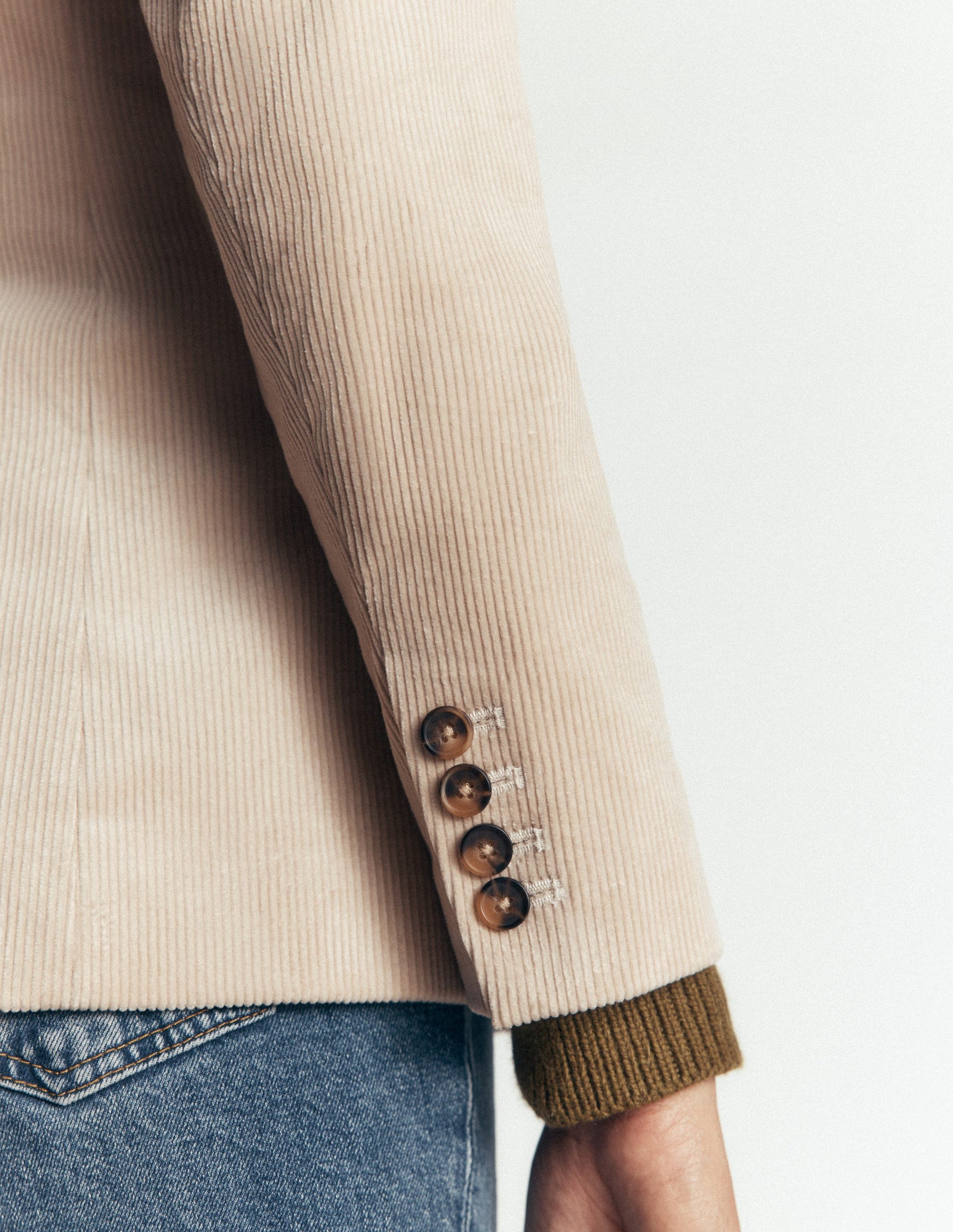 Blazer Stamford en velours côtelé-Crème-7