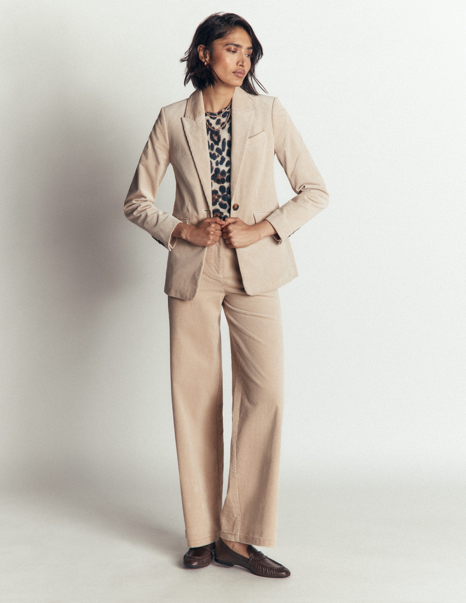 Blazer Stamford en velours côtelé-Crème-9