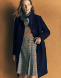 Pull en laine à col cheminée-Bleu marine