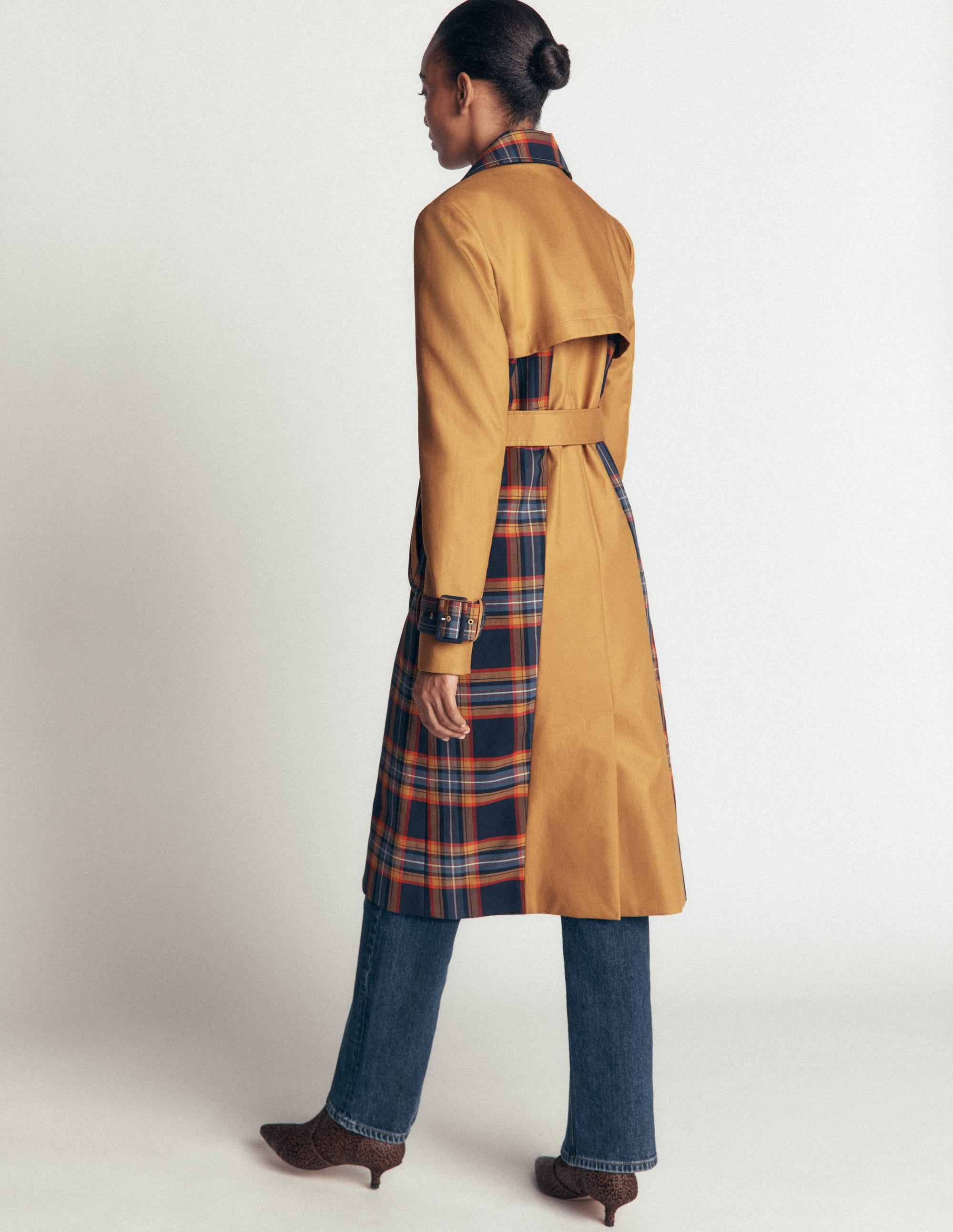 Zweireihiger Trenchcoat-Kamelbraun - Image 5