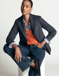 Stamford Wollblazer-Blau und Marineblau Fischgrätmuster