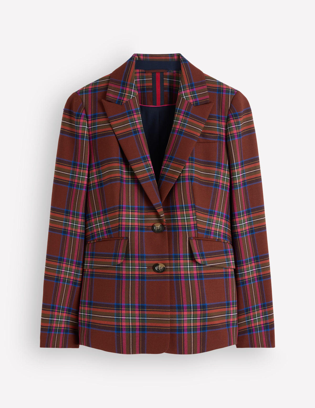 Stamford Wollblazer-Braun, Blau und Orange Kariert-7