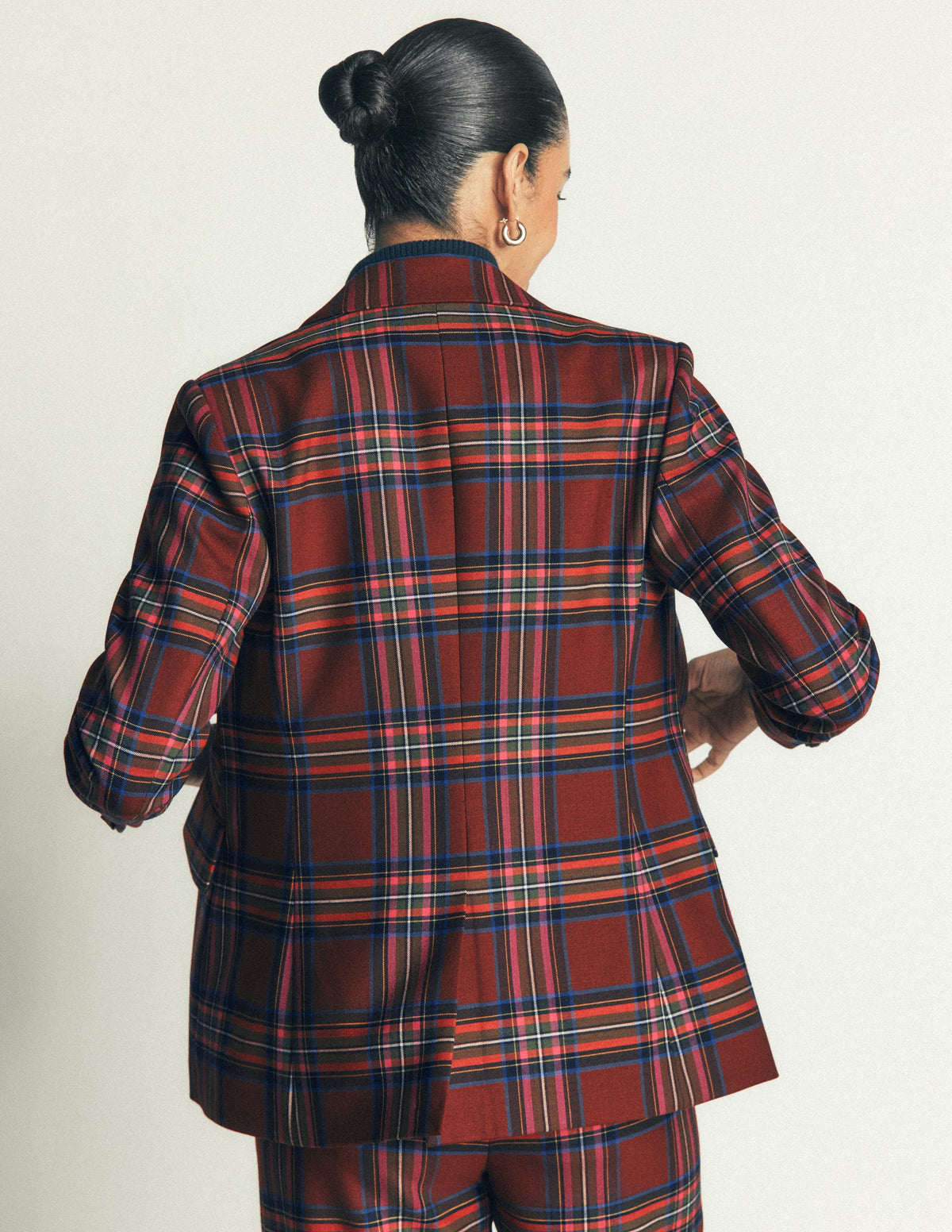 Stamford Wollblazer-Braun, Blau und Orange Kariert - Image 4