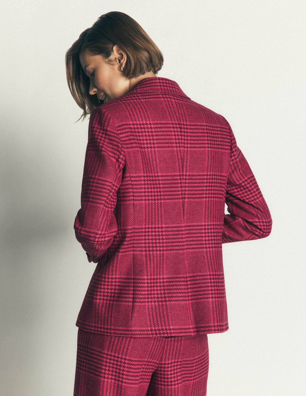 Stamford Wollblazer-Rosa und Kastanienbraun Kariert - Image 4