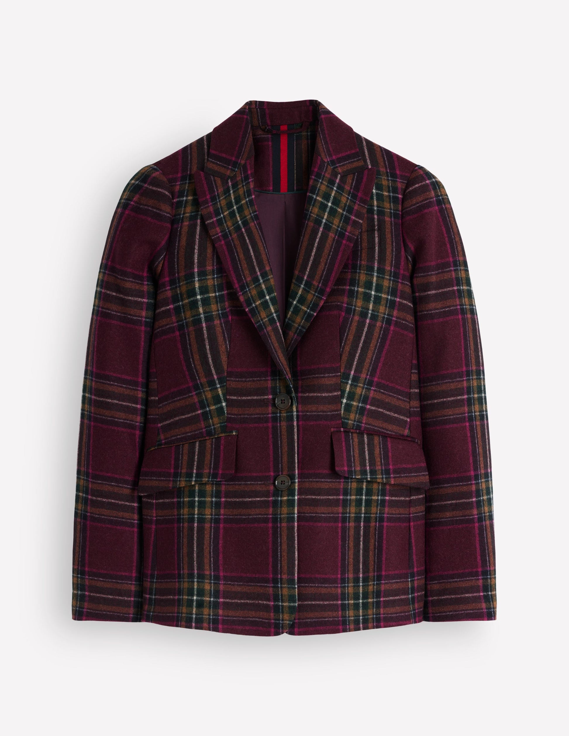 Blazer Stamford en laine-Carreaux acajou et olive-8