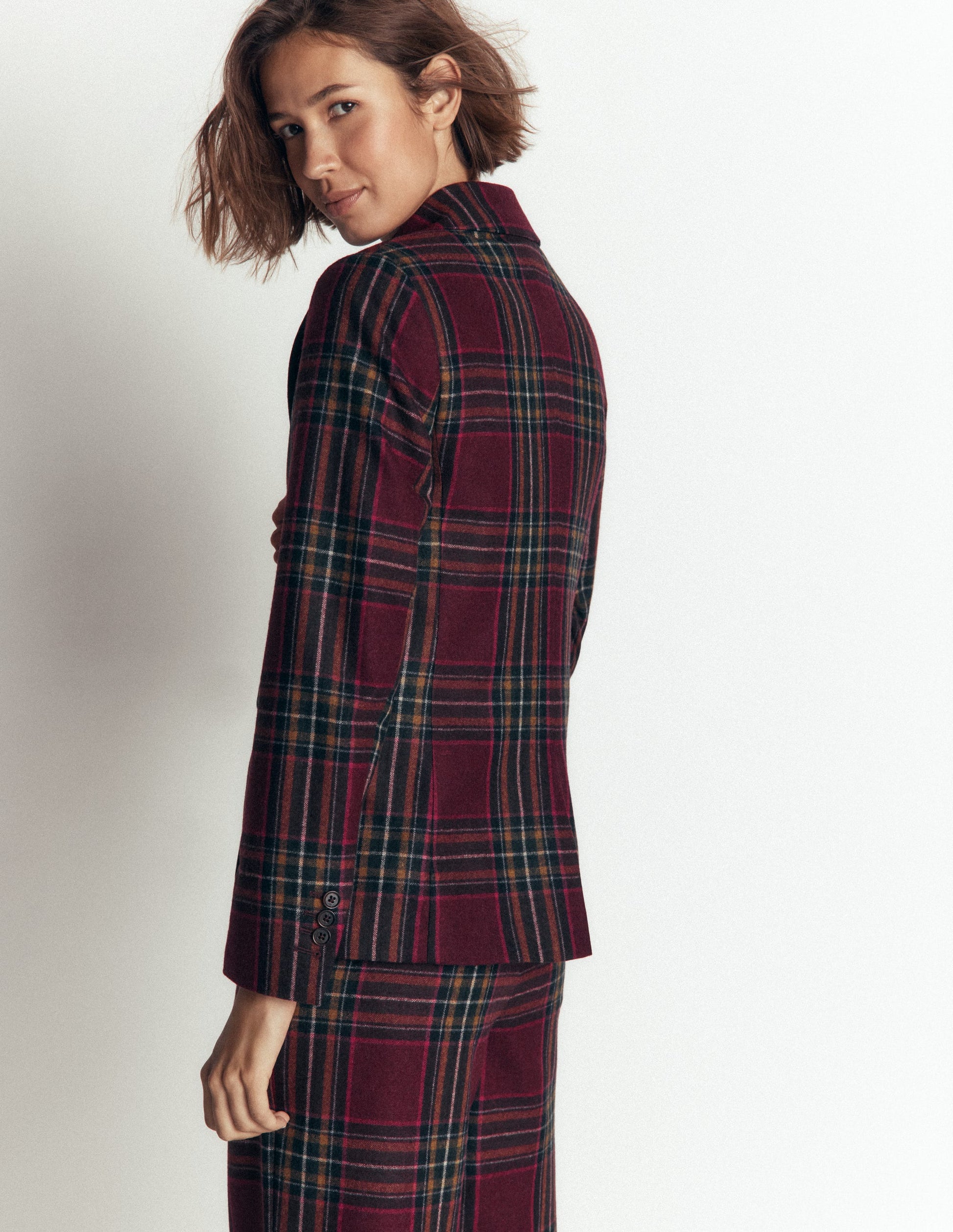 Blazer Stamford en laine-Carreaux acajou et olive-4