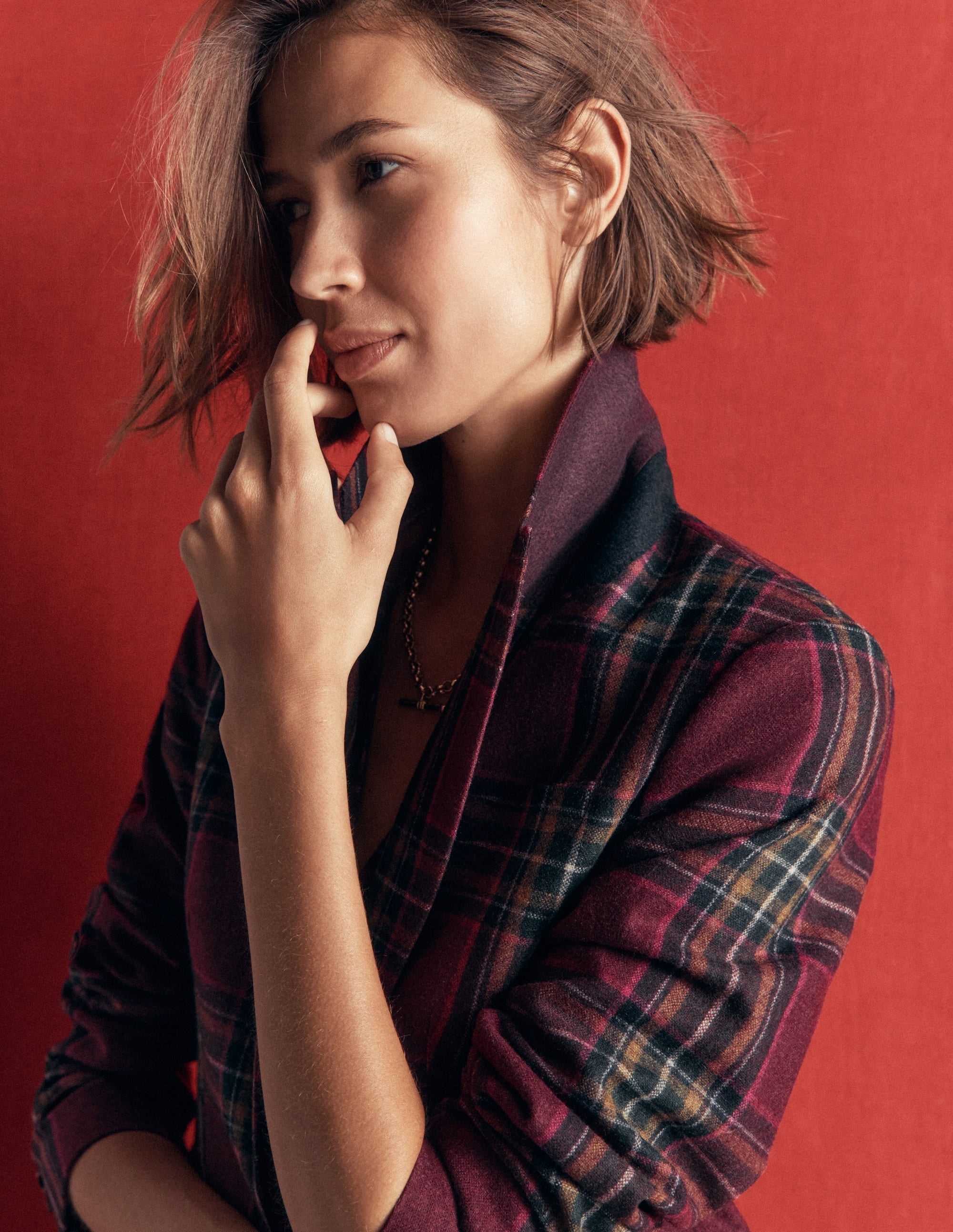 Blazer Stamford en laine-Carreaux acajou et olive - Image 4