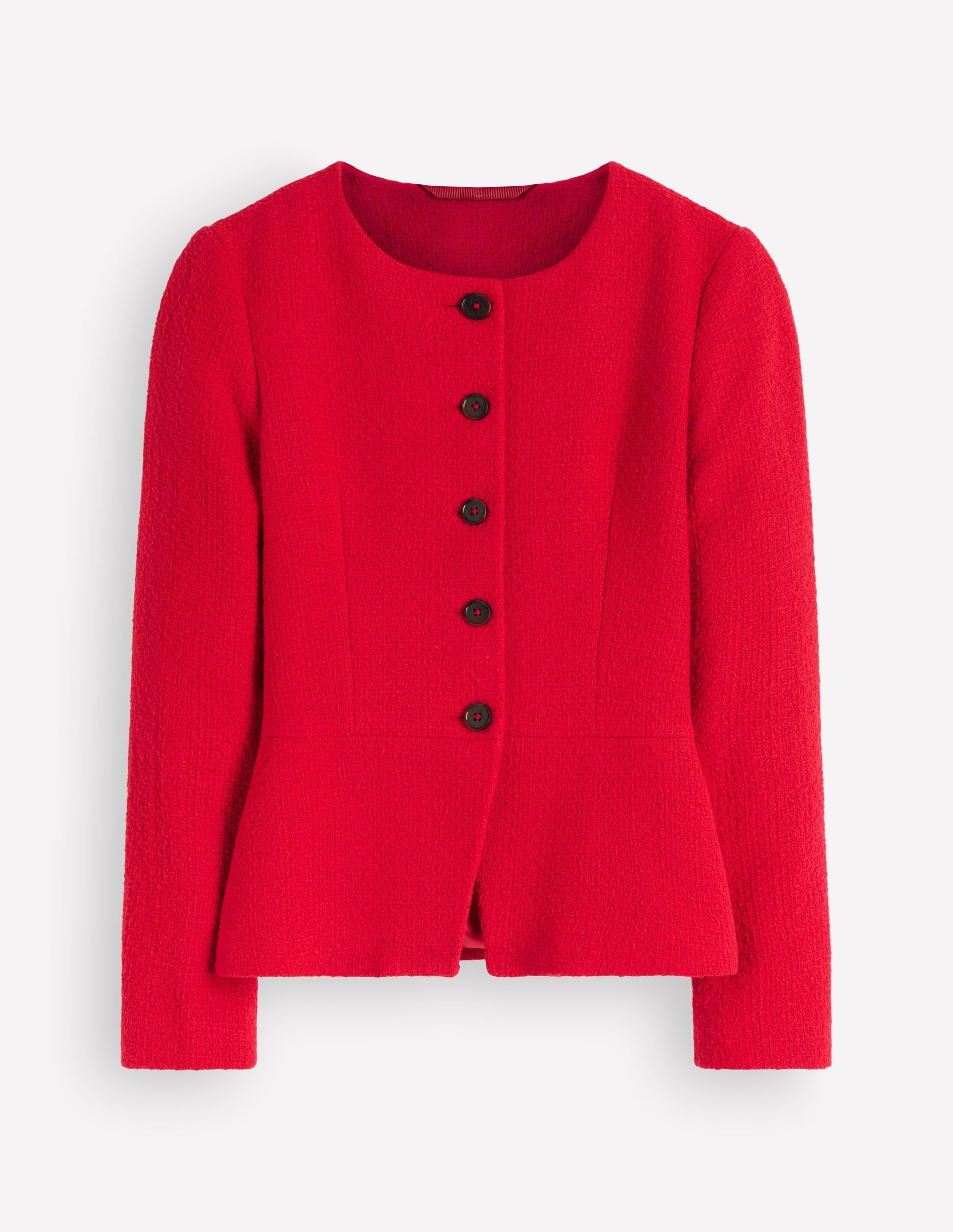 Kragenloser, klassisch geschneiderter Blazer-Mohnblumenrot - Image 6