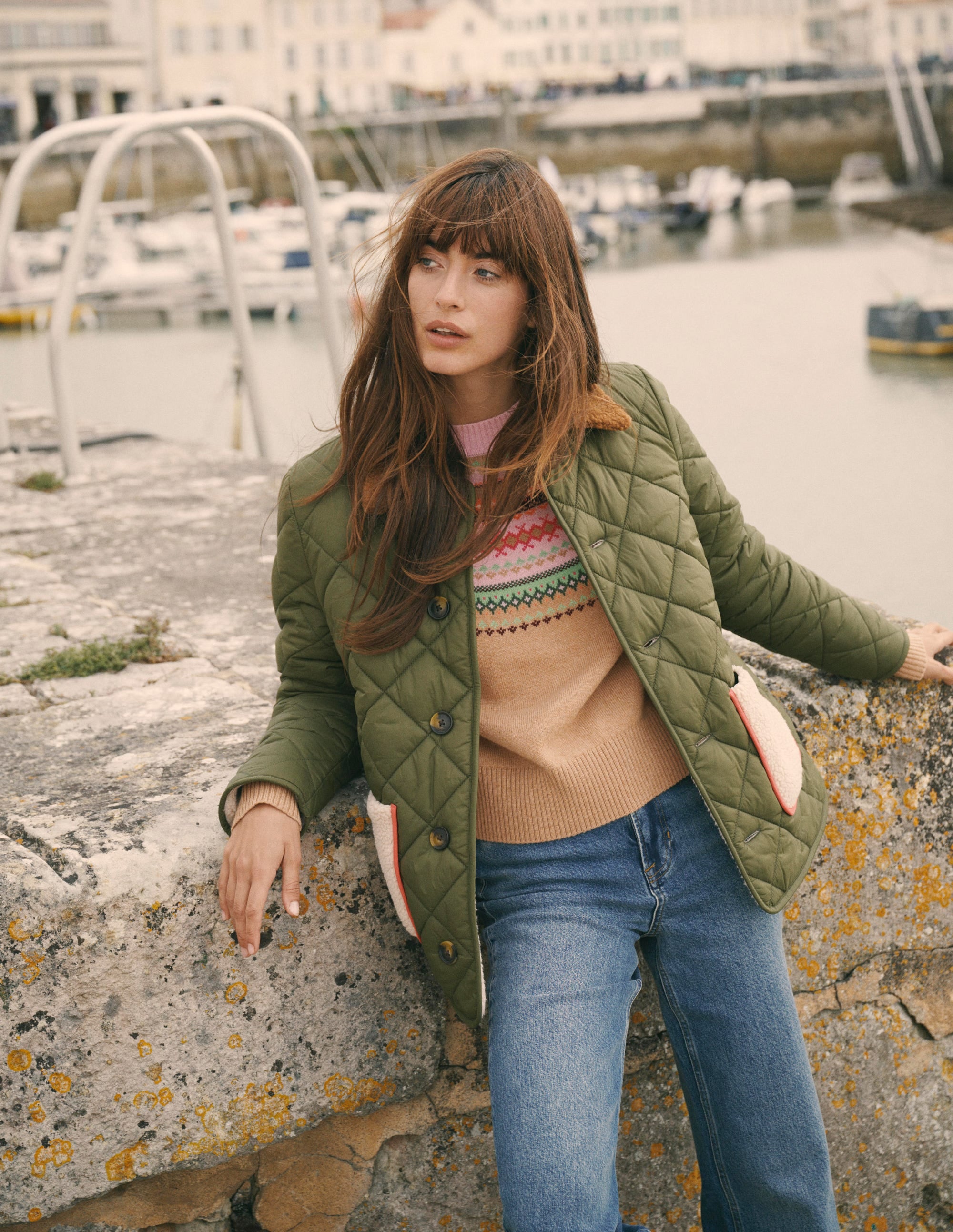 Reversible Borg Mix Coat-Woodland Green - Image 1