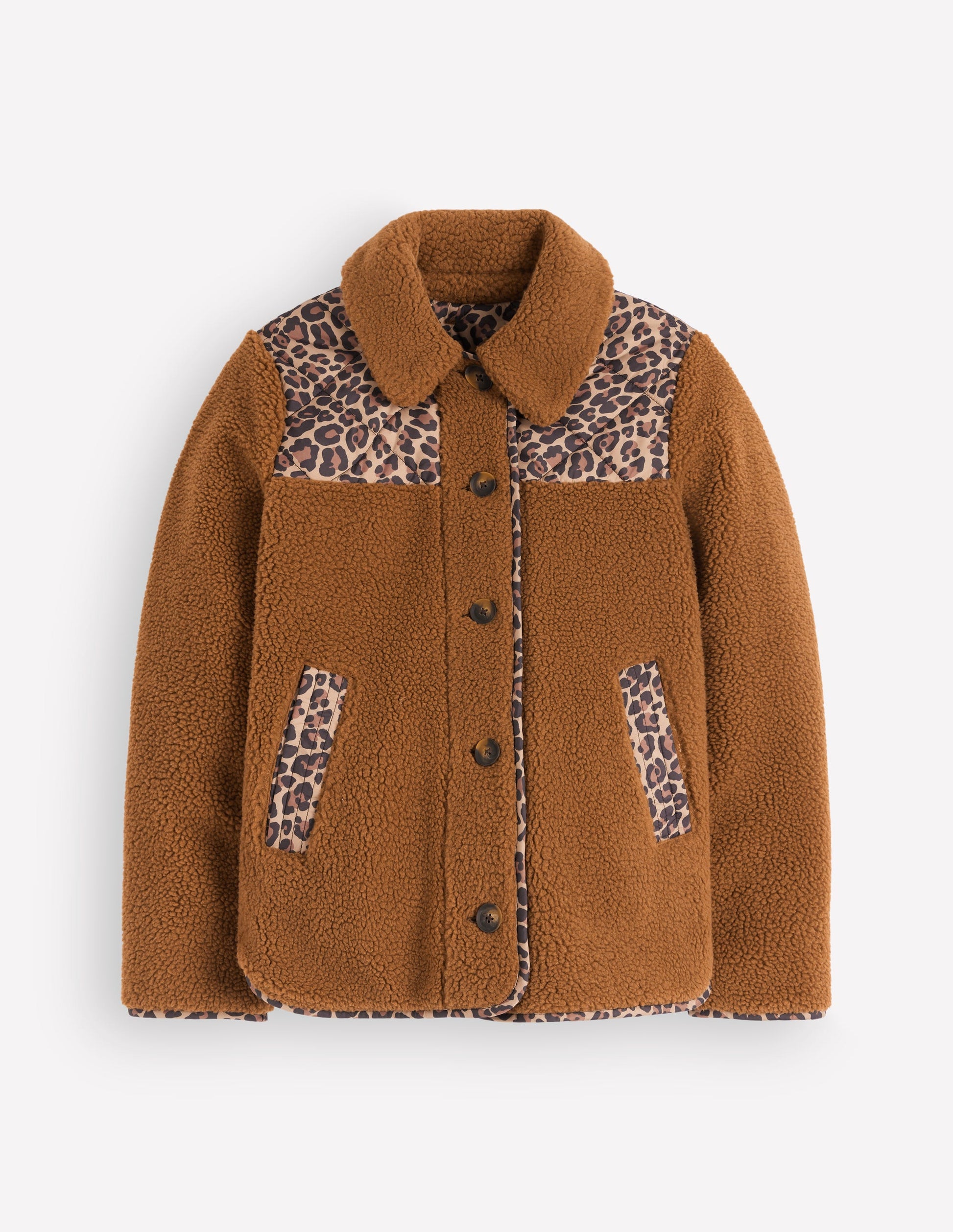 Wendbarer Mantel aus Teddyfell-Mix-Mohair, Leopardenmuster-6