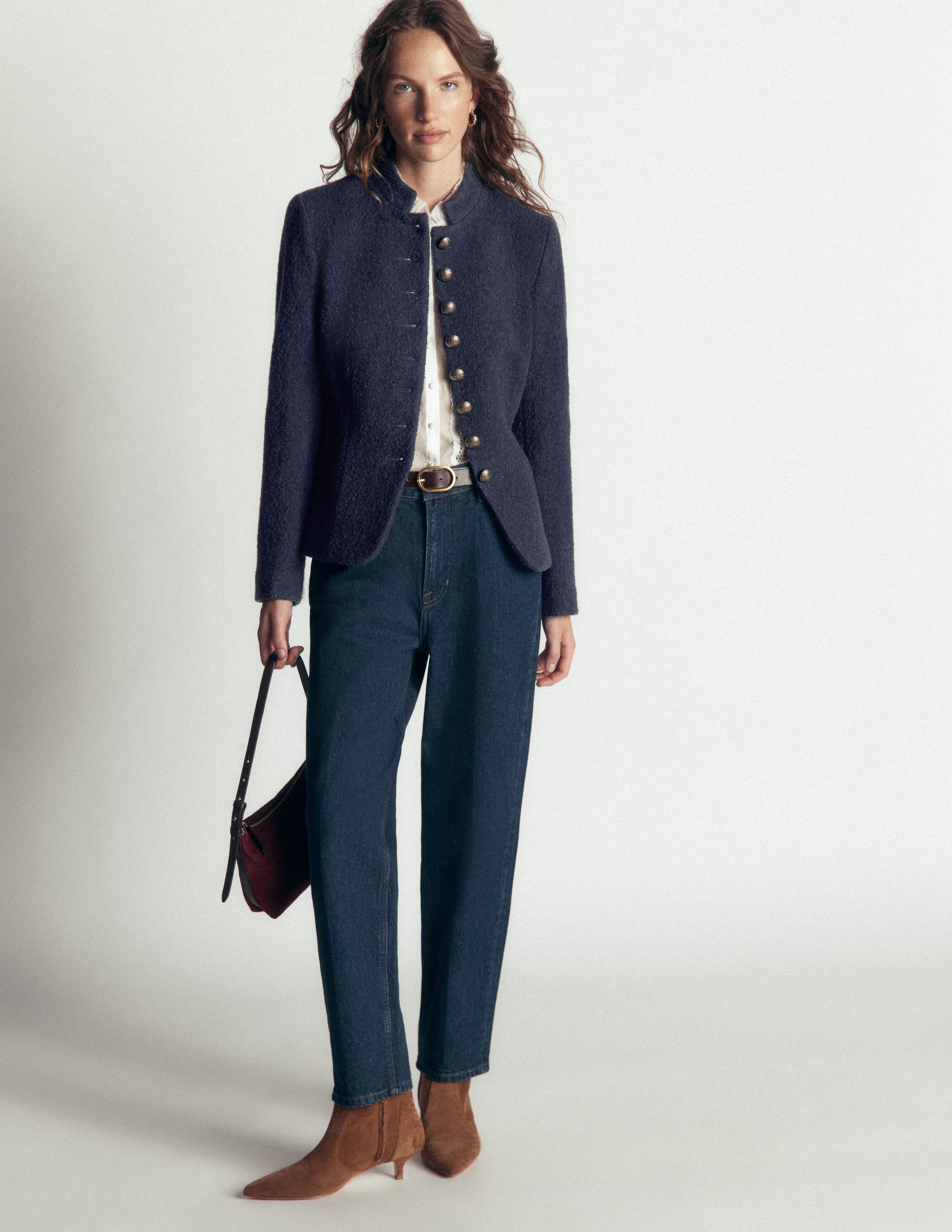 Hereford Boiled Wool Jacket-Navy - Image 5