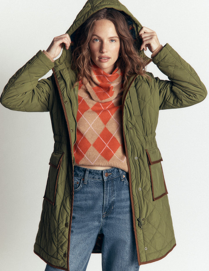Gesteppter 4-in-1-Parka-Waldgrün