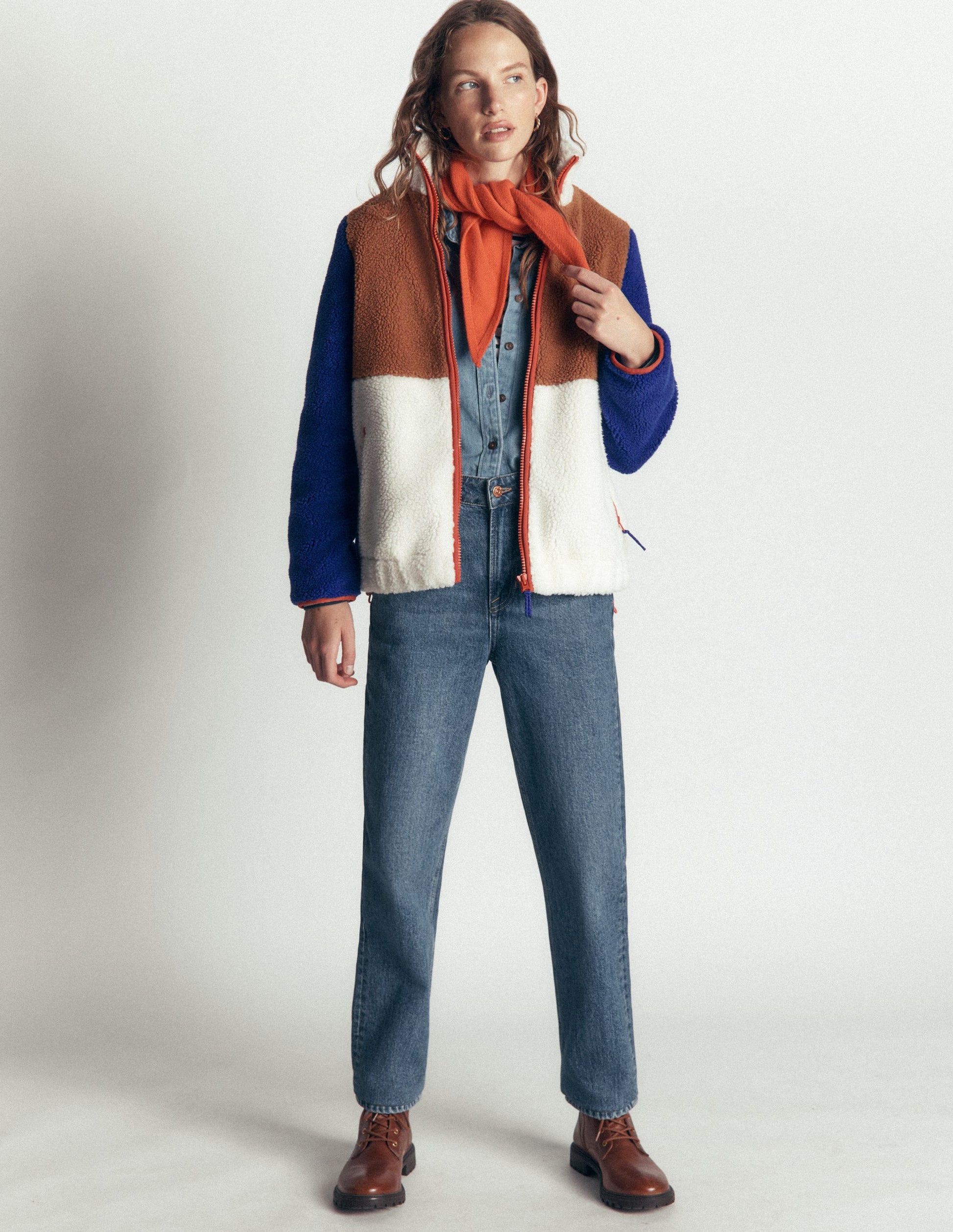 Alnwick Borg Jacket-Brown, Ivory Colour Block-4