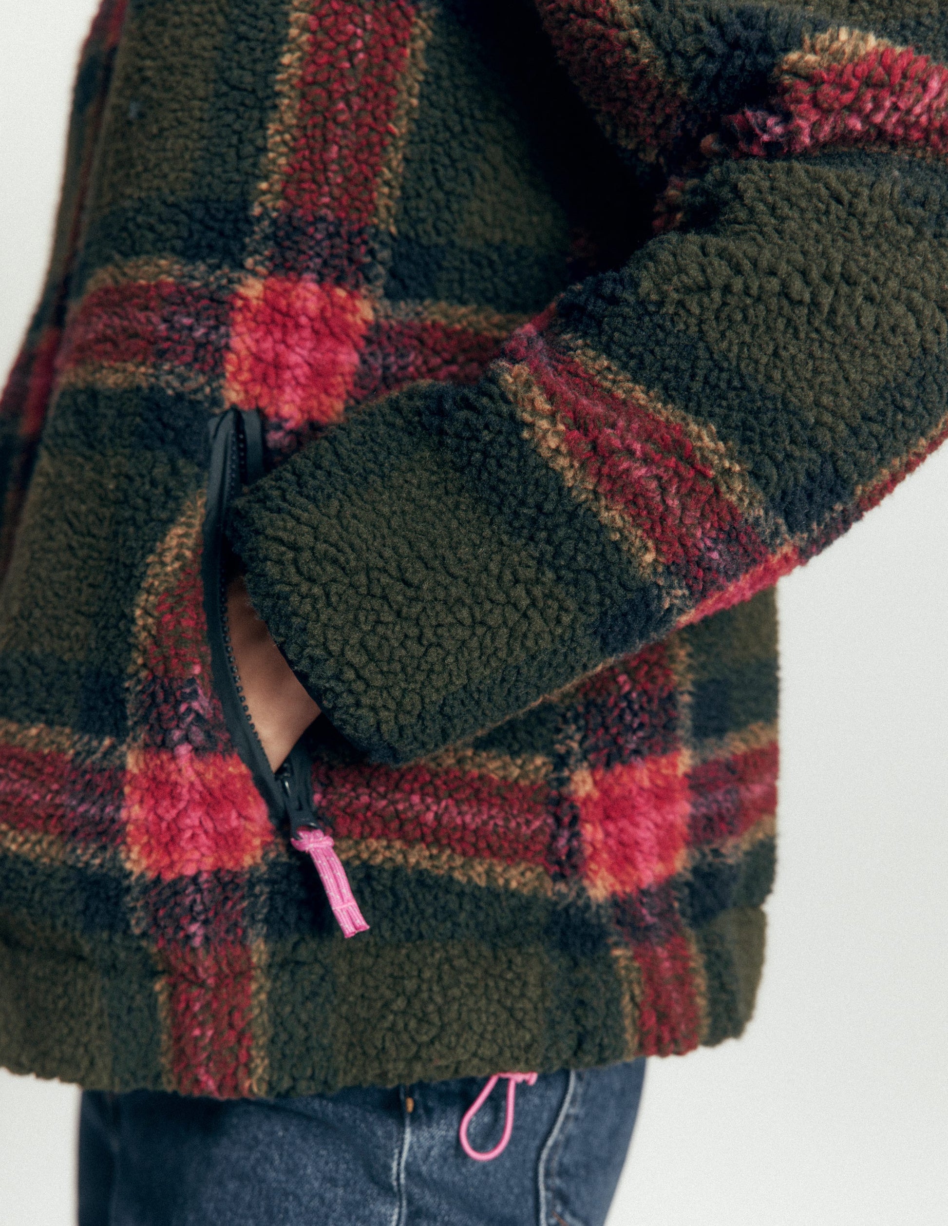 Alnwick Borg Jacket-Olive, Navy and Red Check-3