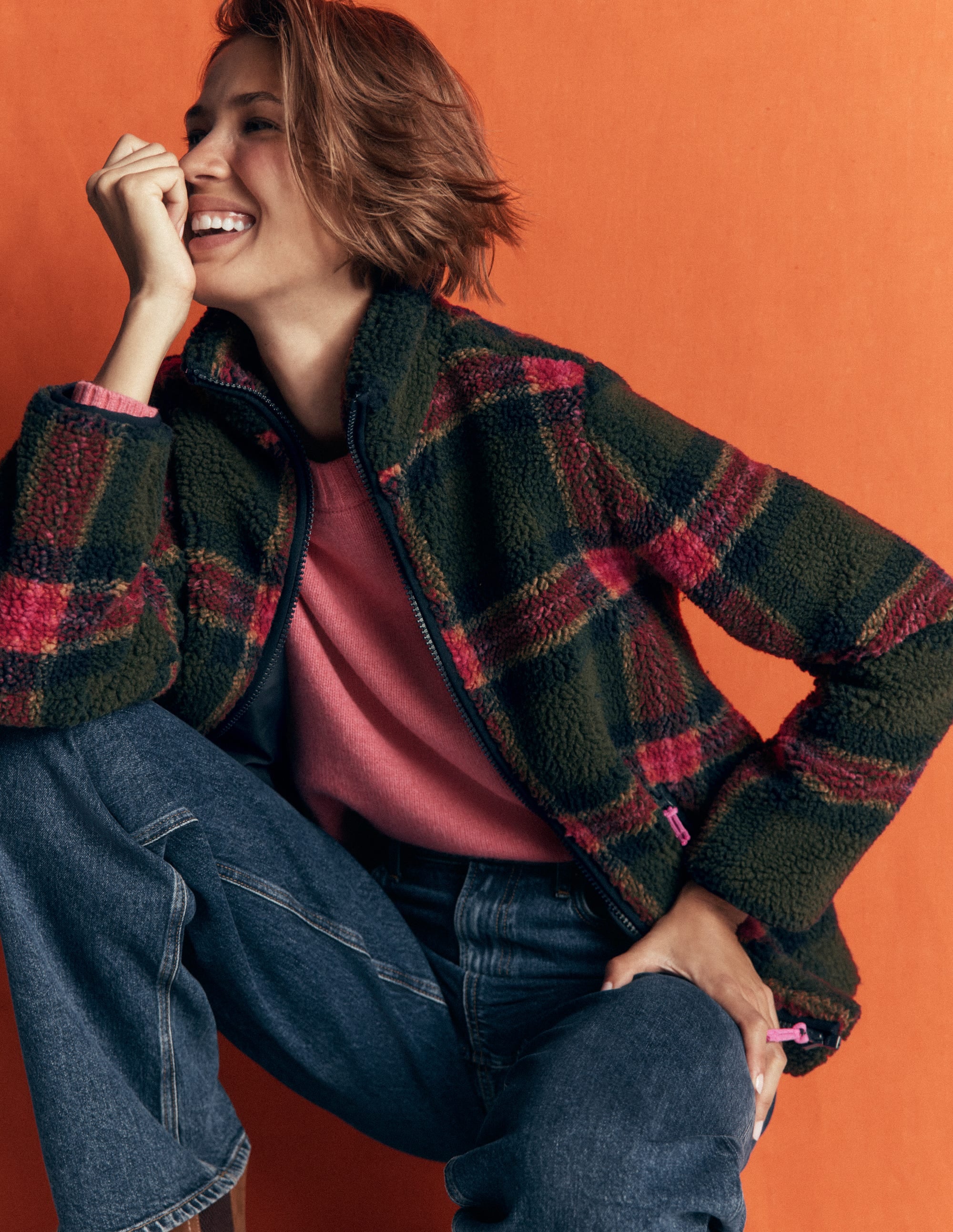 Alnwick Borg Jacket-Olive, Navy and Red Check - Image 5
