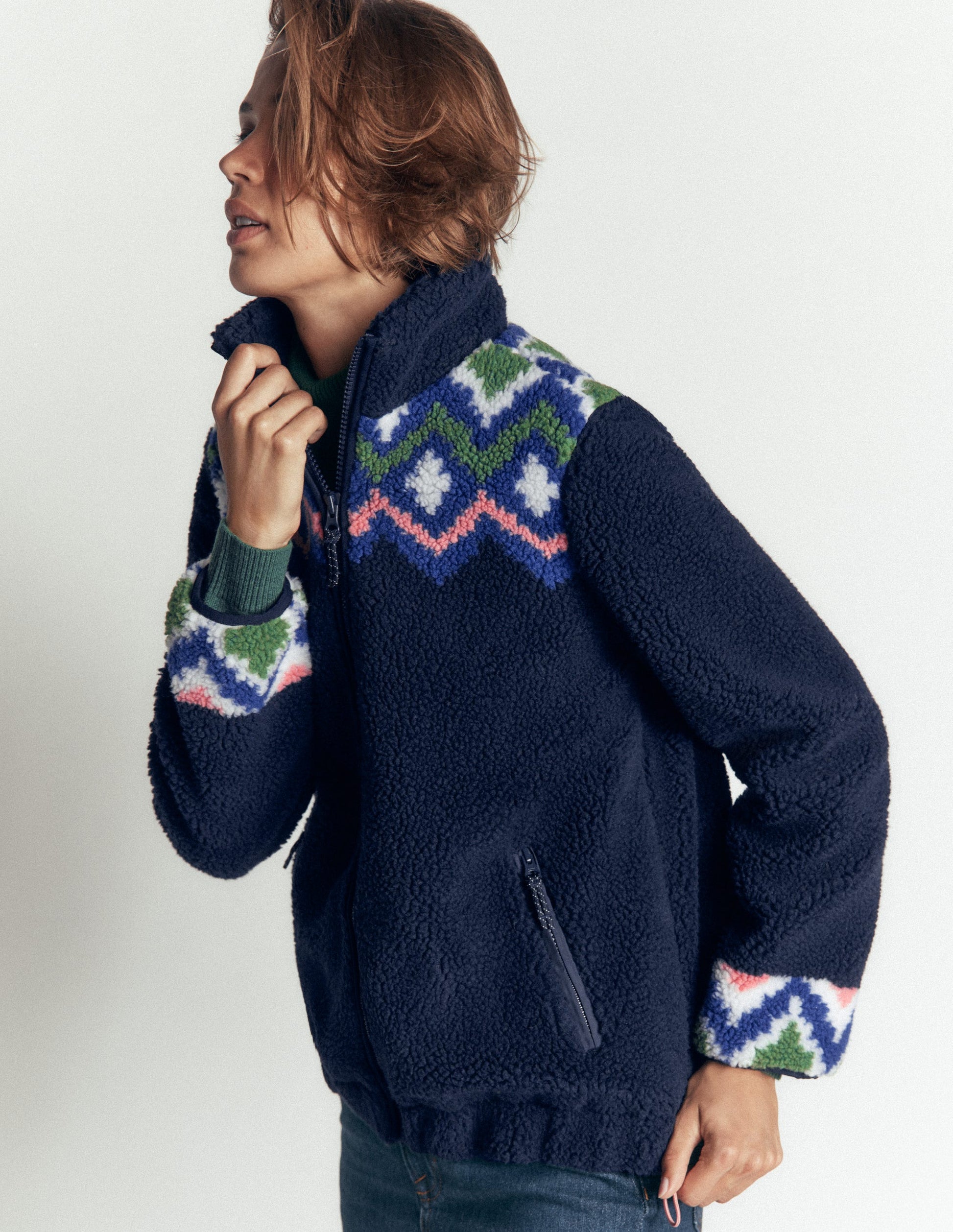 Alnwick Teddyfelljacke-Französisches Marineblau, Geo-Traum-6