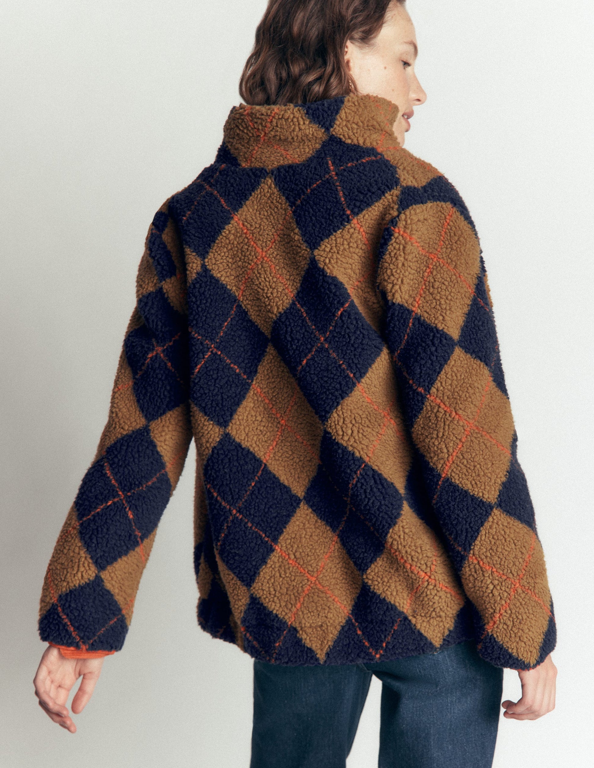 Alnwick Borg Jacket-Camel, Navy & Orange Argyle-5