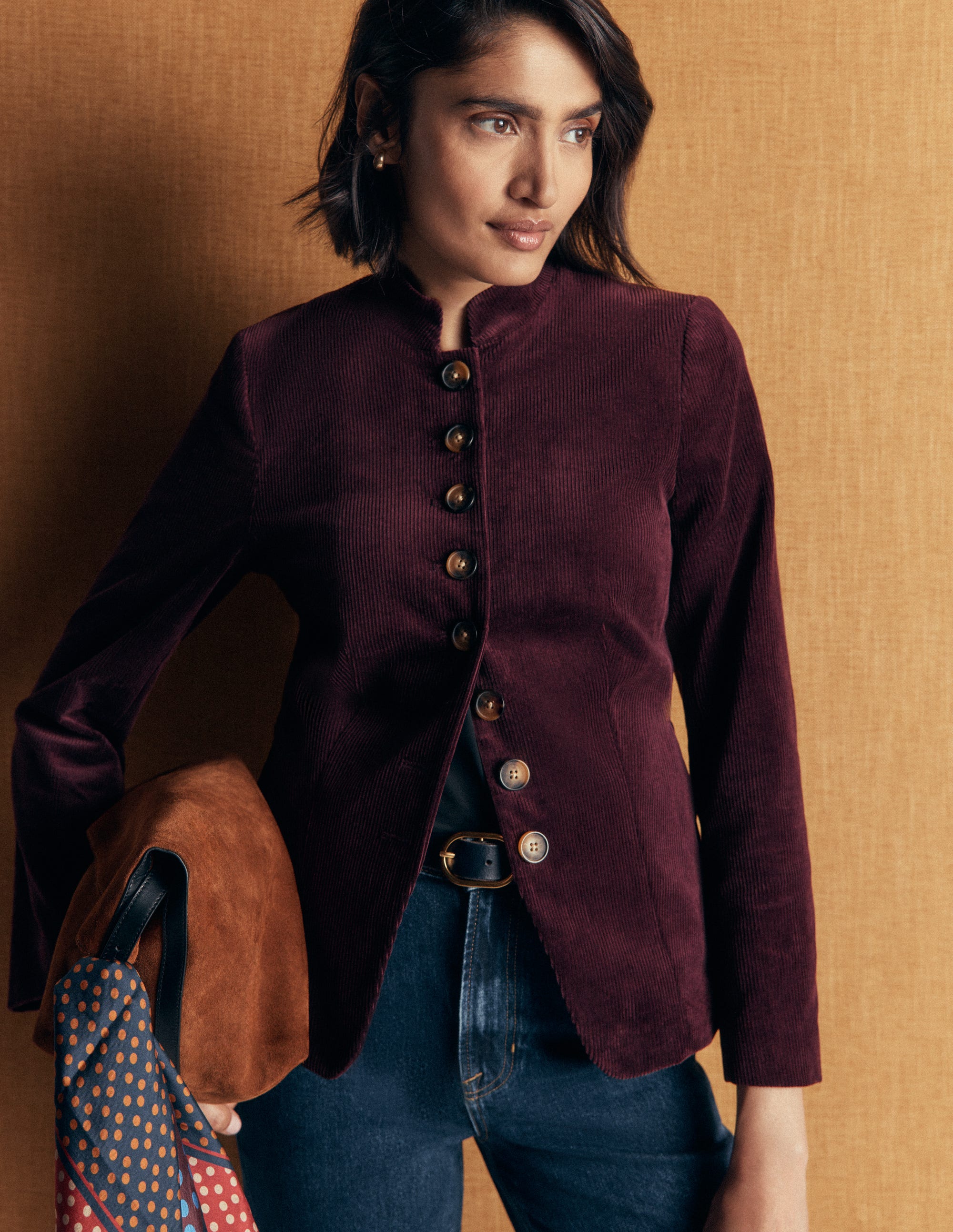 Hereford Cordjacke im Military-Stil-Dunkle Kirsche - Image 2