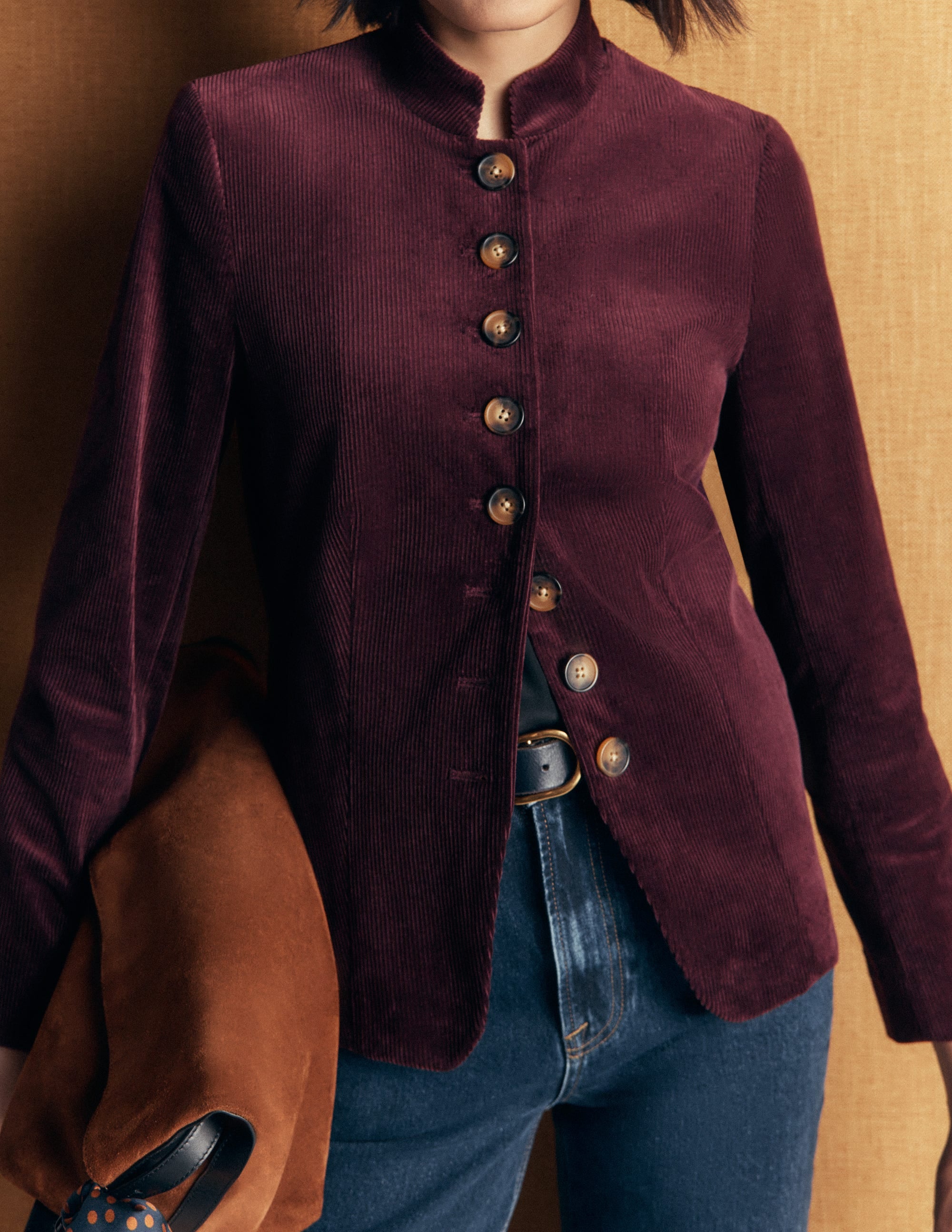 Hereford Cordjacke im Military-Stil-Dunkle Kirsche - Image 3