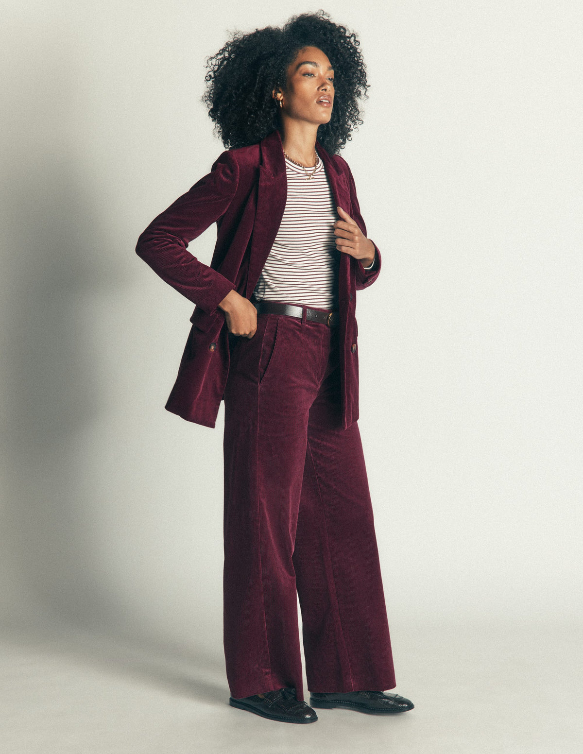 Blazer Keswick en velours côtelé-Pourpre foncé - Image 2
