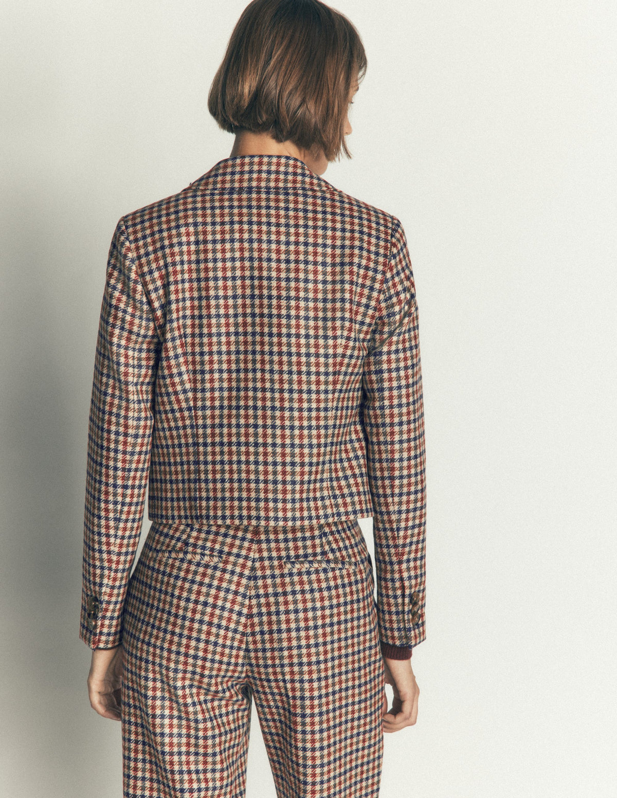 Dartmouth Blazer aus Wollmischgewebe-Naturweiß, Blau und Kastanienbraun Kariert - Image 4