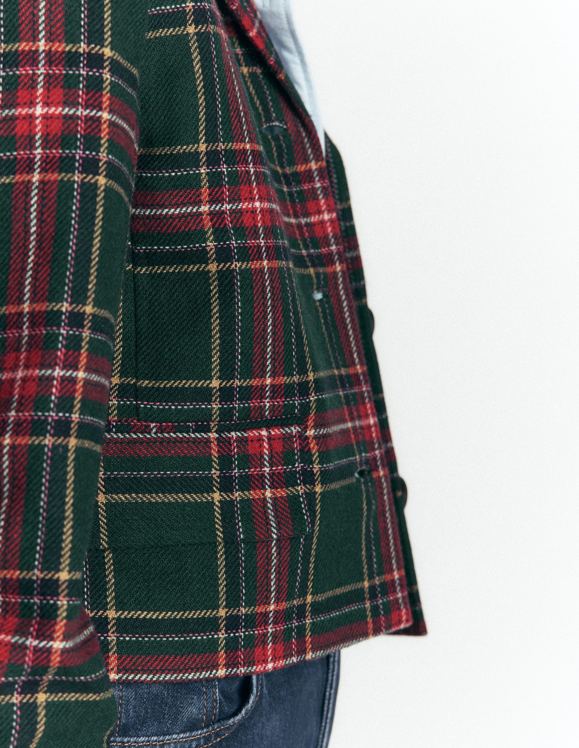 Dartmouth Wool Blend Blazer-Green, Navy and Red Check-4
