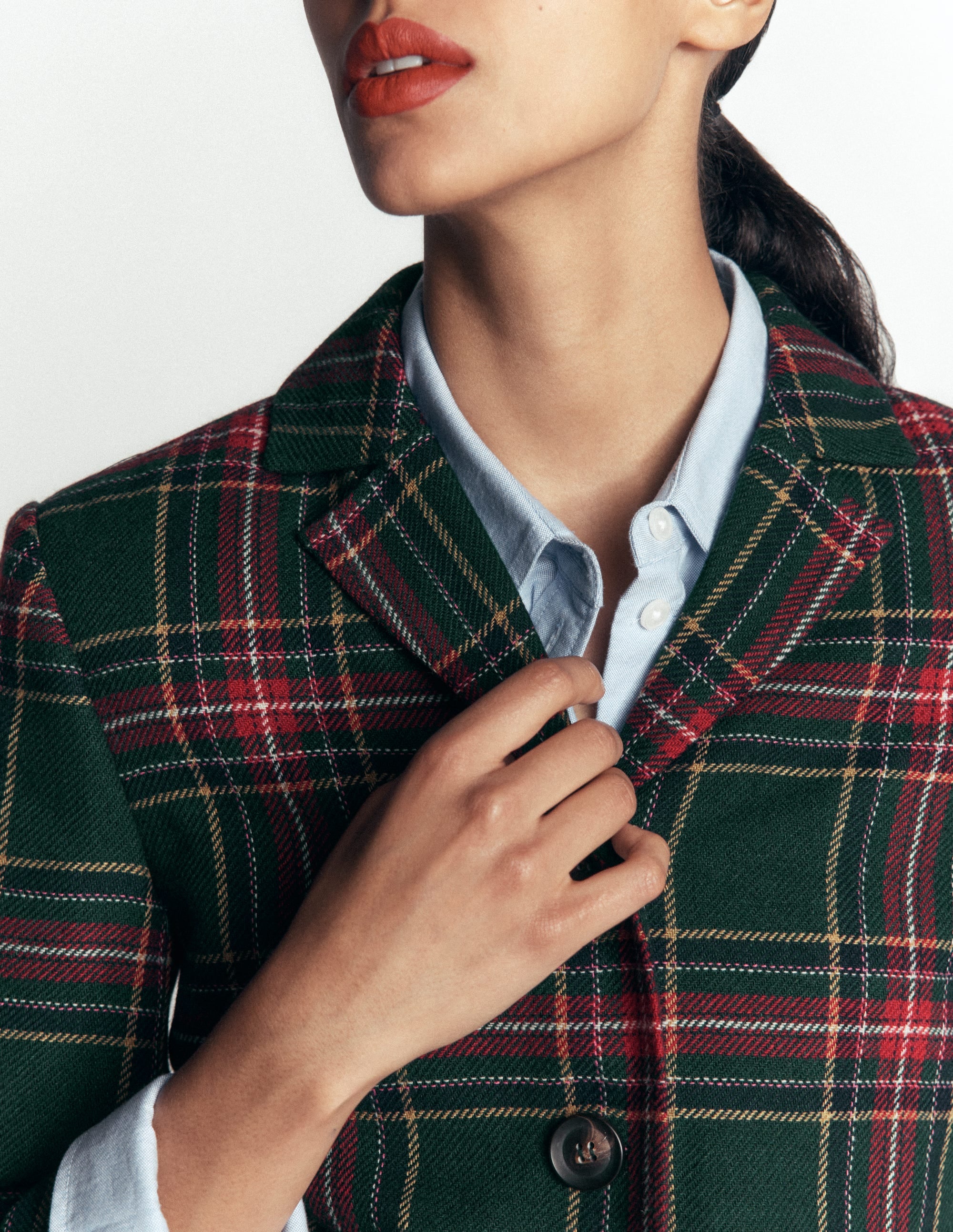 Dartmouth Wool Blend Blazer-Green, Navy and Red Check - Image 5