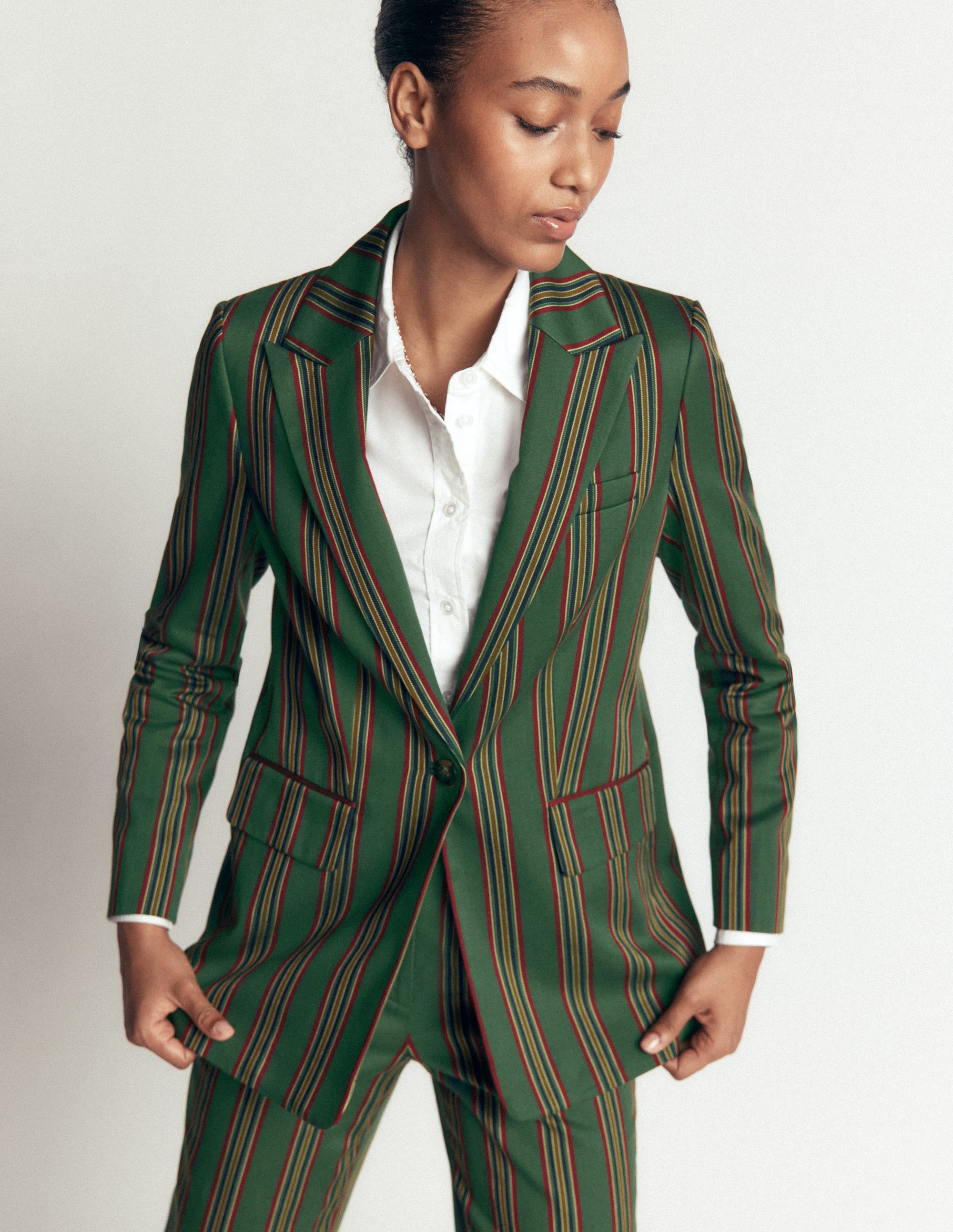 Woodbridge Tailored Blazer-Green, Collegic Stripe - Image 5