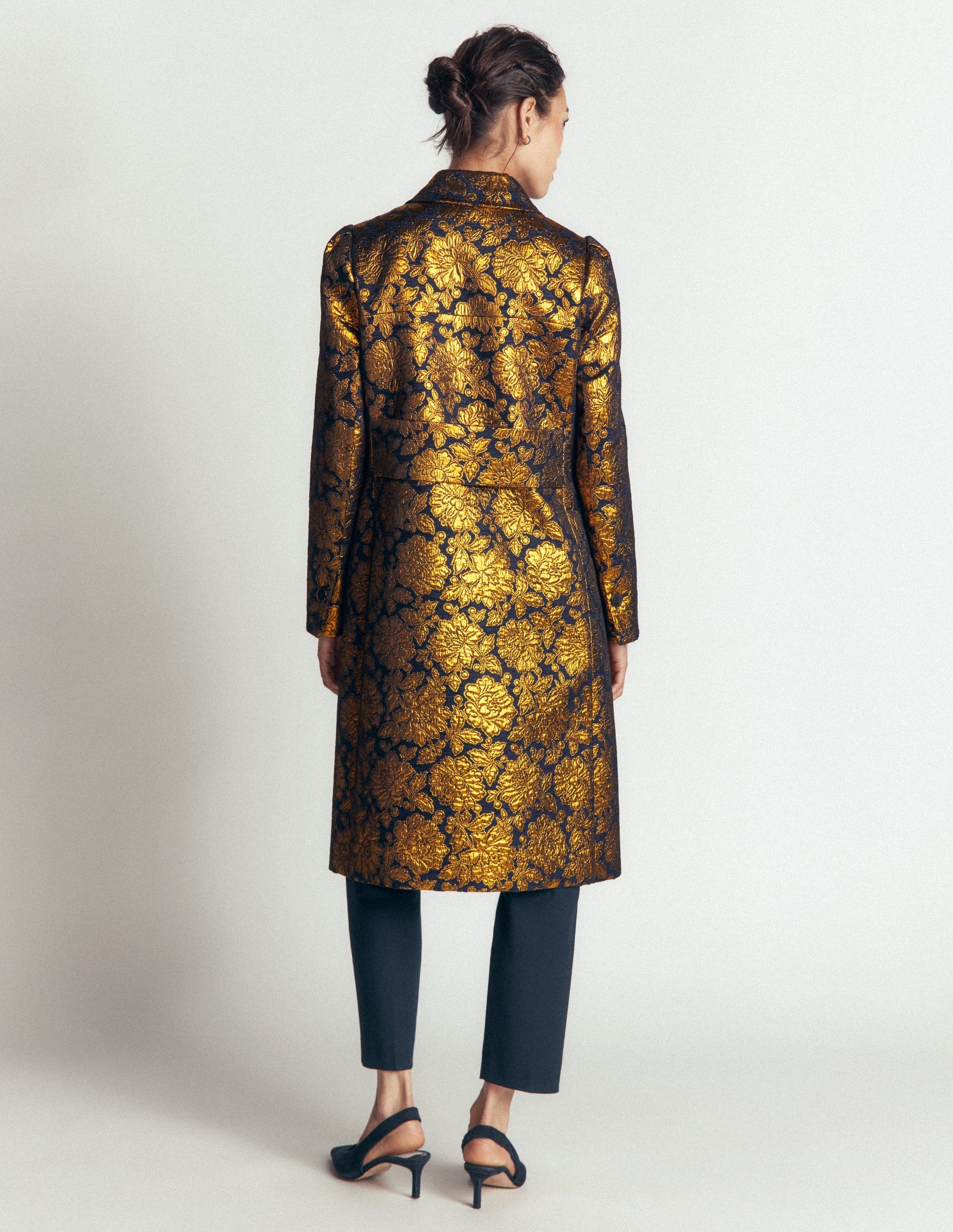 Aylesford Jacquard-Mantel-Gold Blumenmuster Jacquard-5
