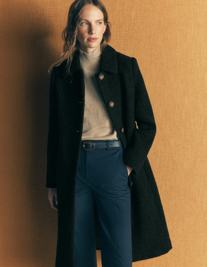 Aylesford Longline Coat-Midnight Emerald