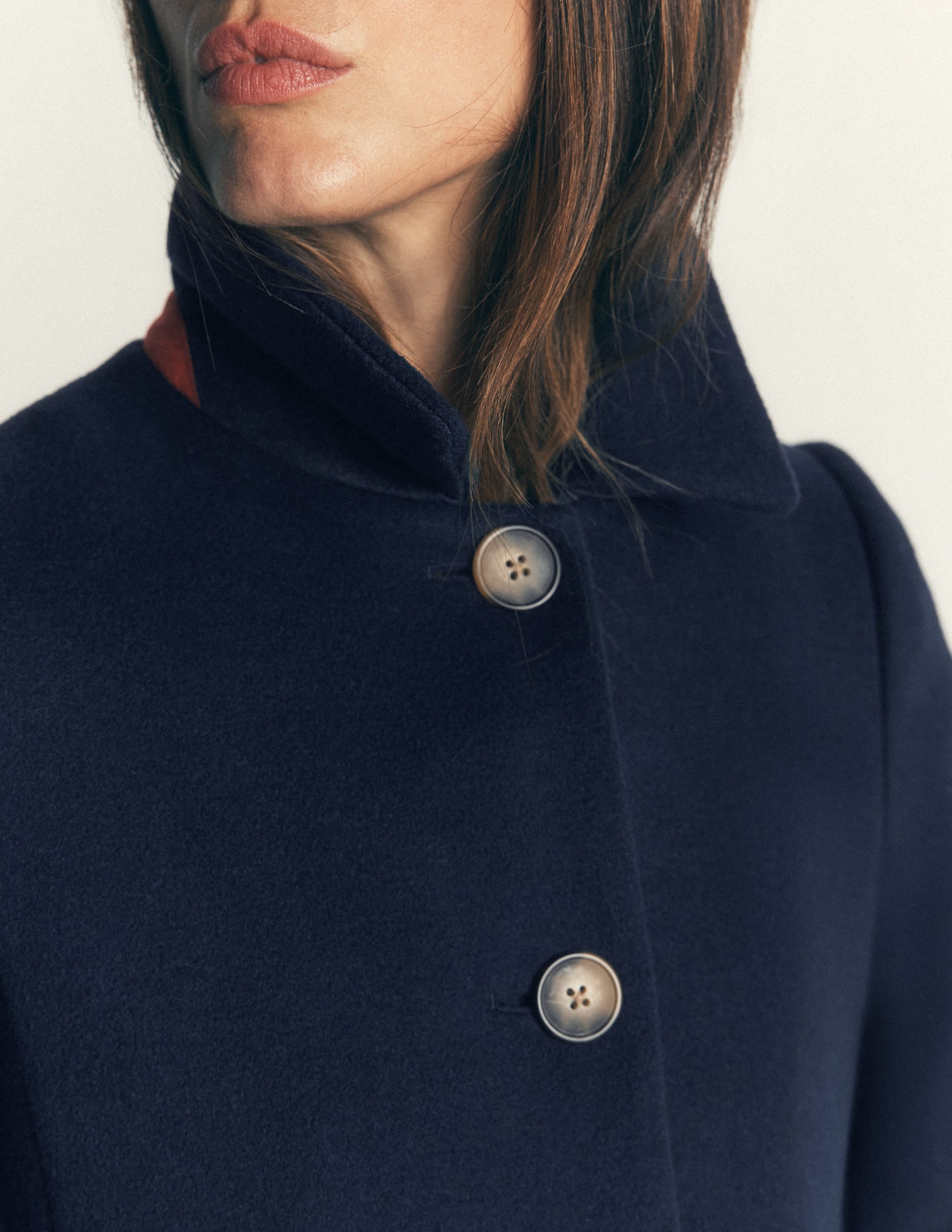 Aylesford Longline Coat-Navy - Image 2