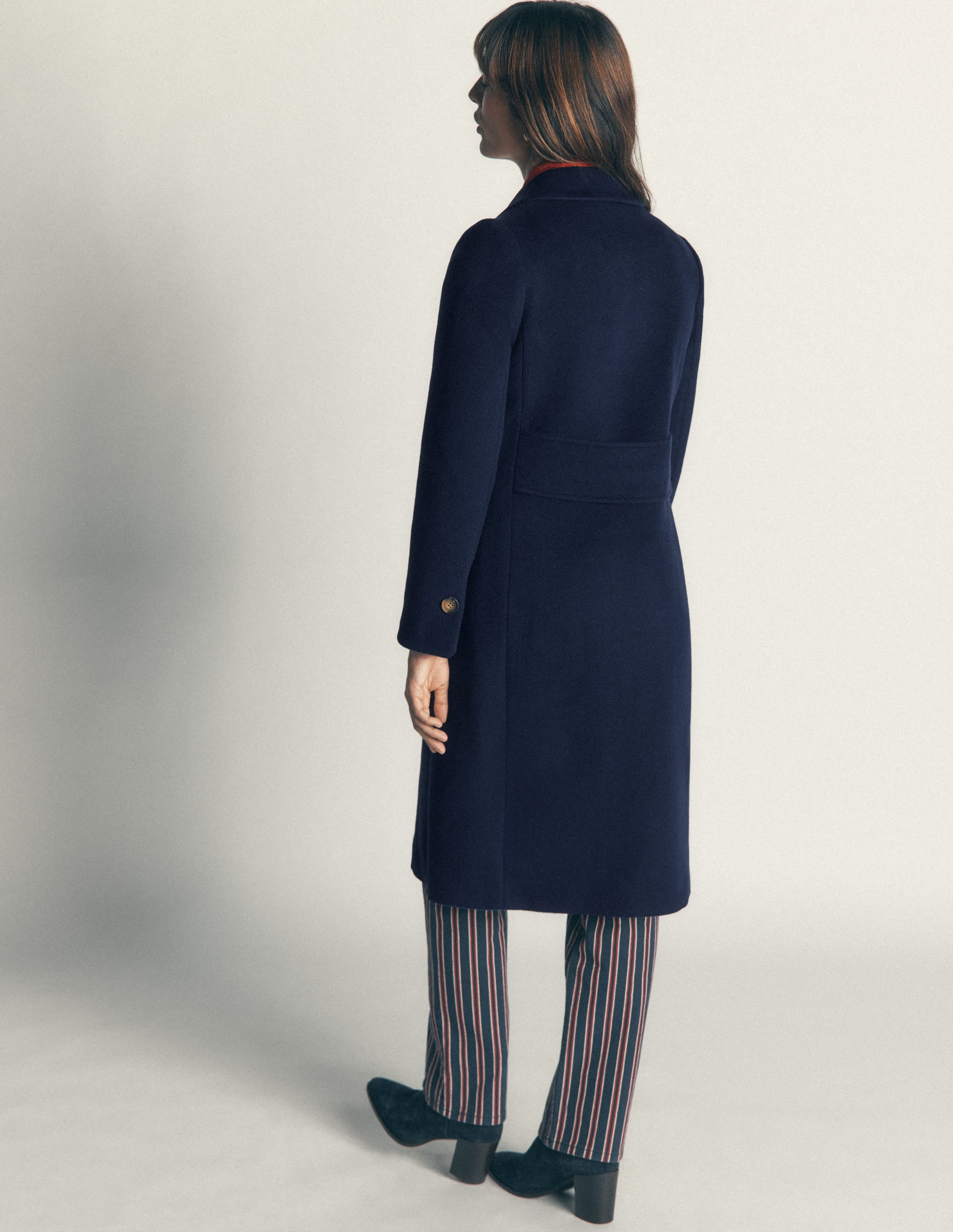 Aylesford Longline Coat-Navy - Image 3