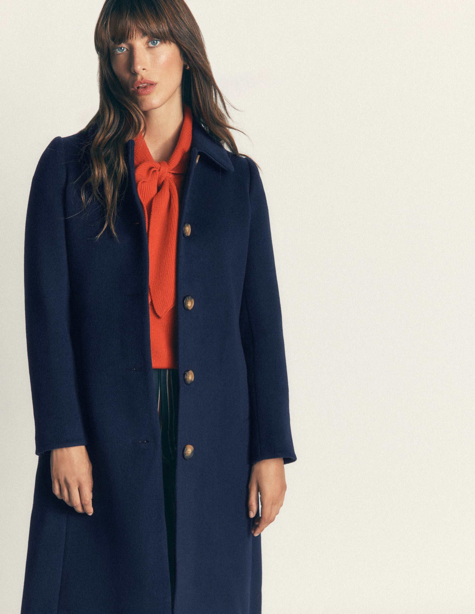 Aylesford Longline Coat-Navy-5