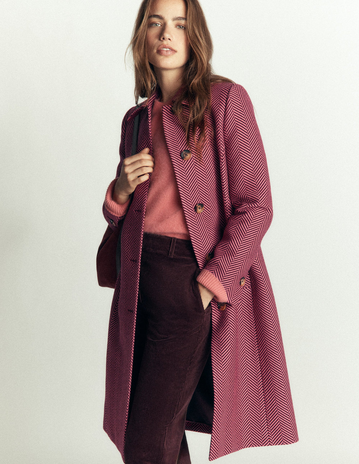 Aylesford Midi Coat-Herringbone - Image 4