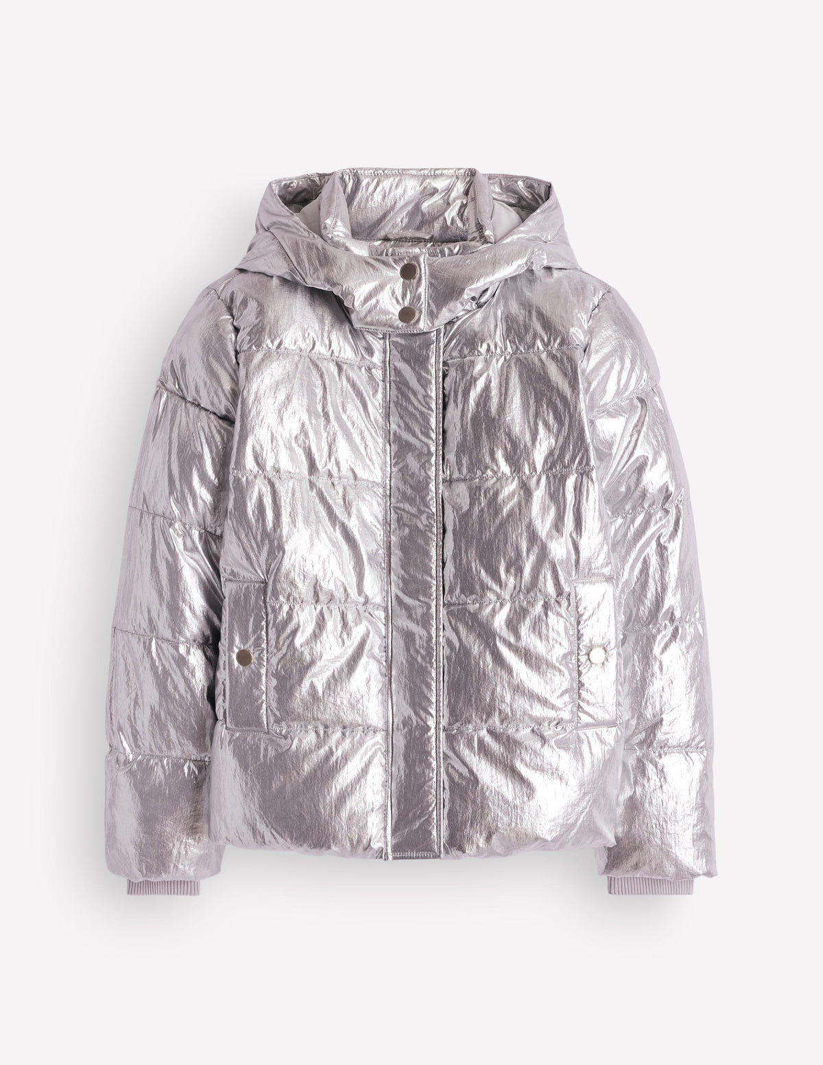 Kurze wattierte Jacke-Silber - Image 6