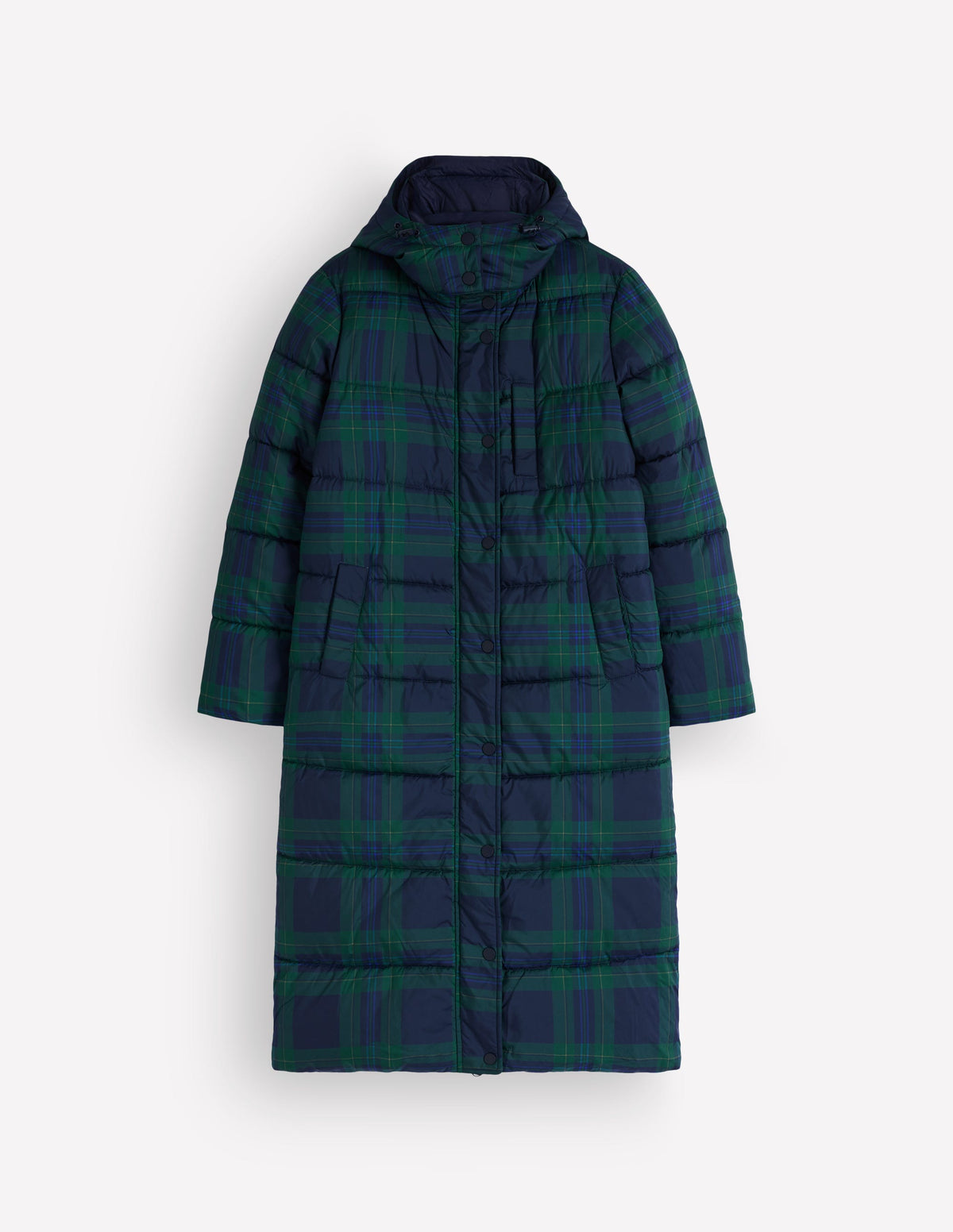 Long Raglan Padded Coat-Navy - Image 8