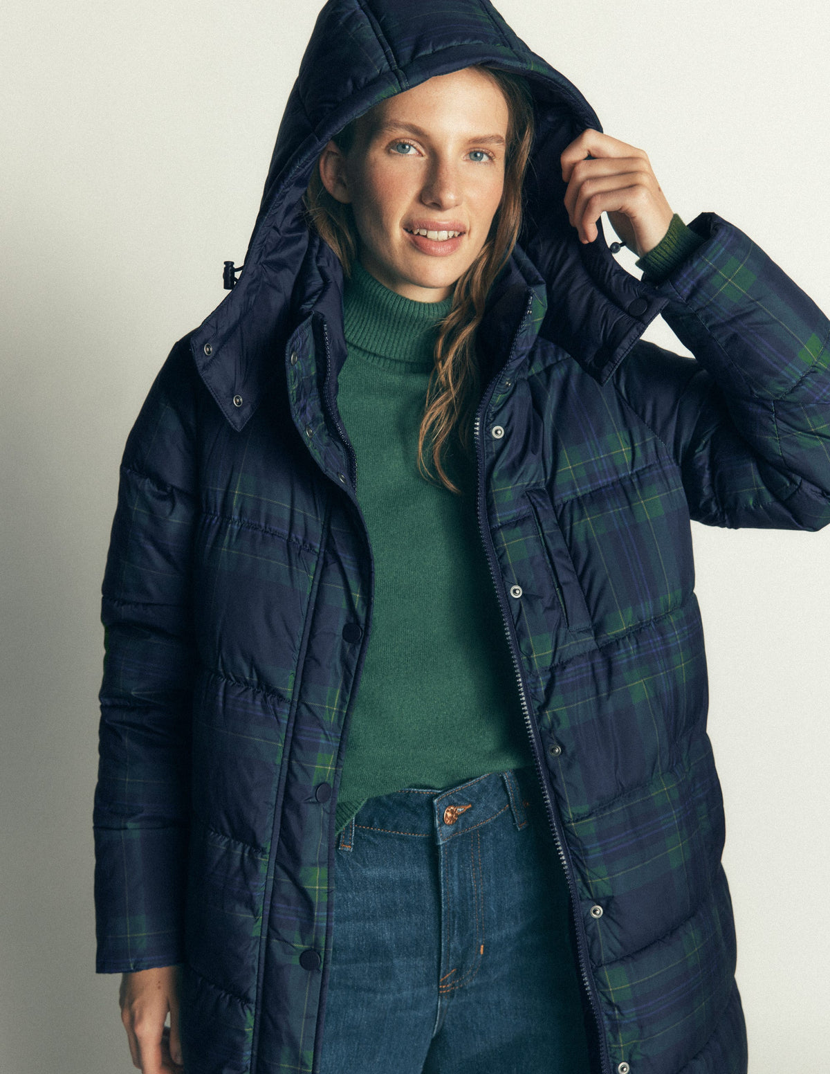 Long Raglan Padded Coat-Navy-6