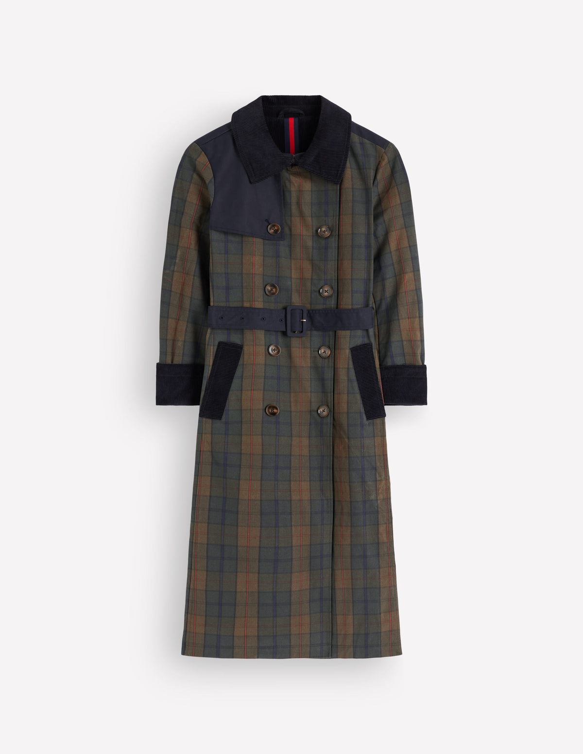 Gewachster Trenchcoat-Olivgrün und Camel Gewachst Kariert-6