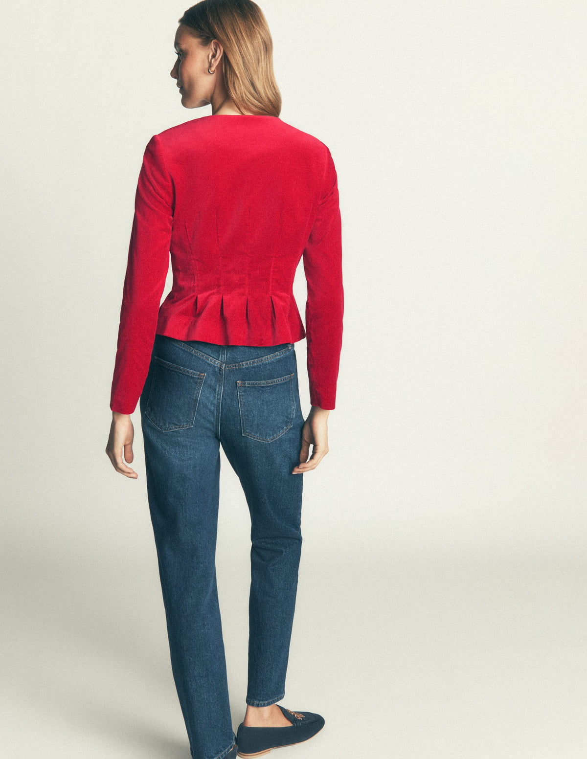 Taillierte Samtjacke-Smartes Rot - Image 3