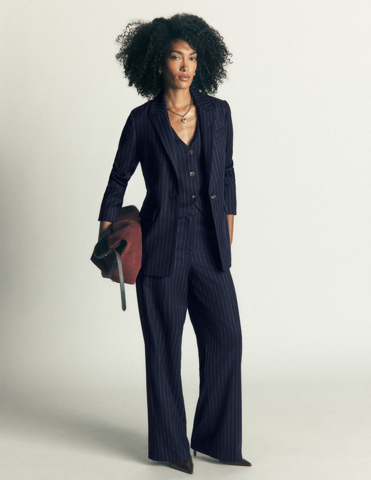 Woodbridge Blazer aus Wollmischgewebe-Navy, Nadelstreifen - Image 4