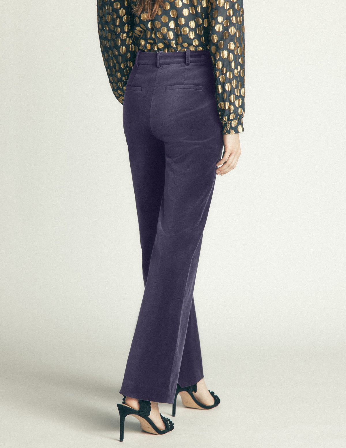 Pantalon Fitzrovia en velours-Bleu marine-3
