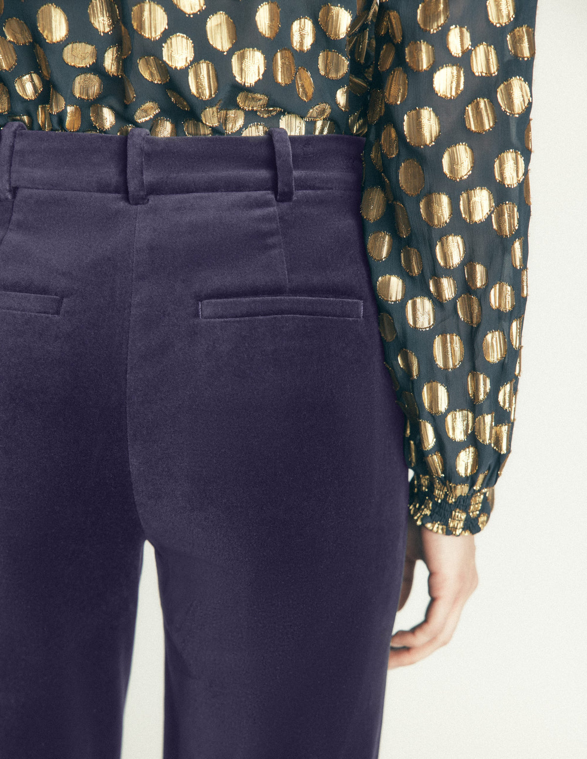 Pantalon Fitzrovia en velours-Bleu marine-4